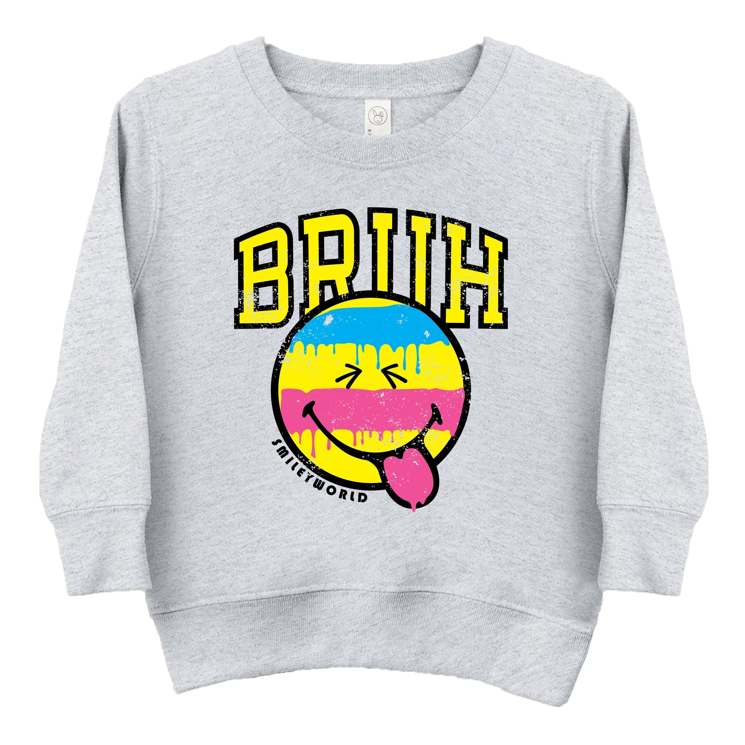 SmileyWorld Bruh Paint Drip Distressed - Toddler Graphic Sweatshirt