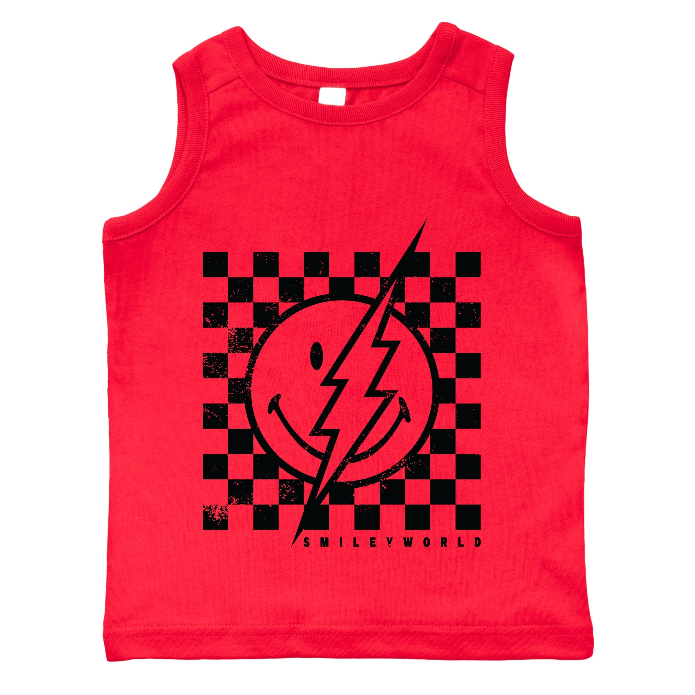SmileyWorld Checkered Lightning Distressed - Toddler Graphic Tank