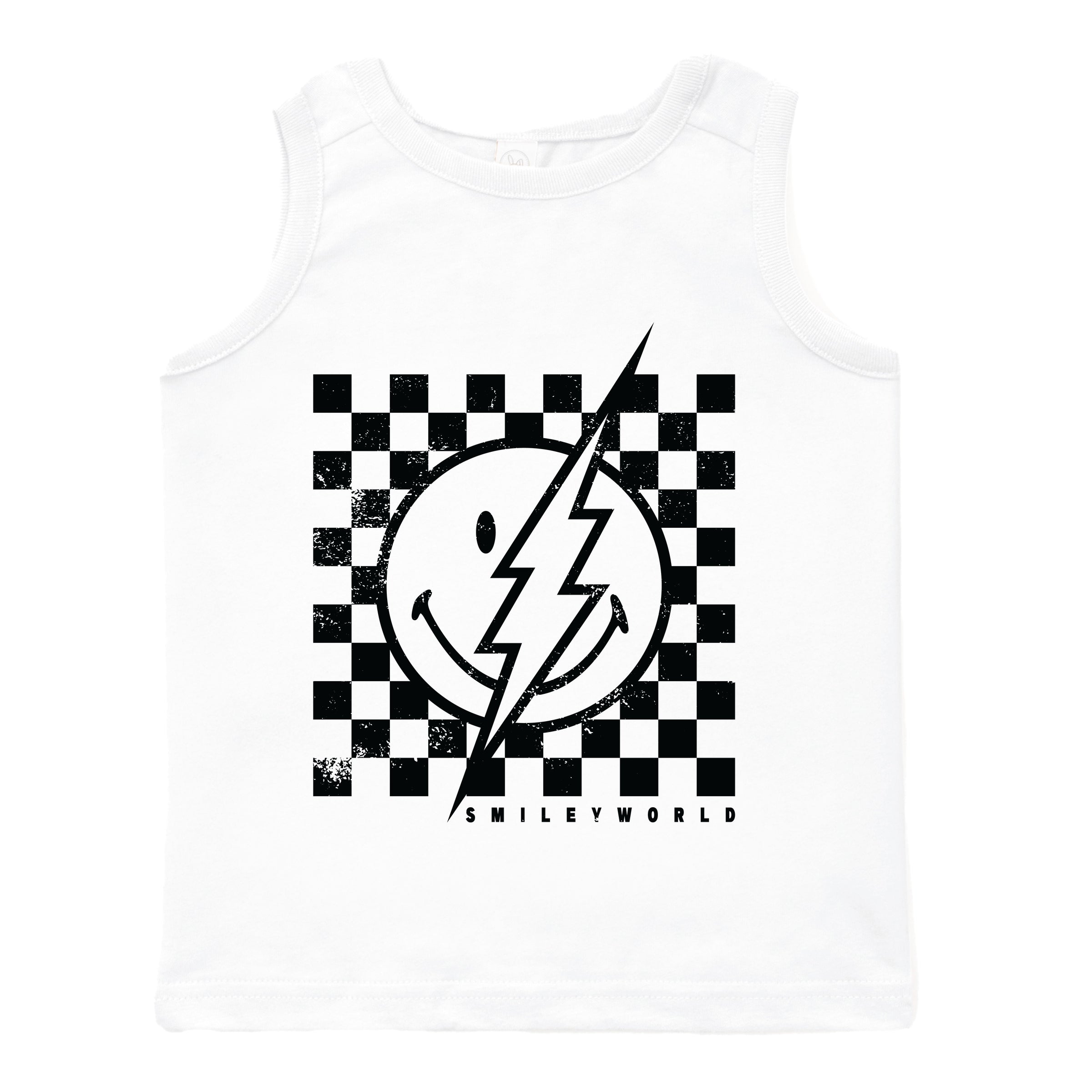 SmileyWorld Checkered Lightning Distressed - Toddler Graphic Tank