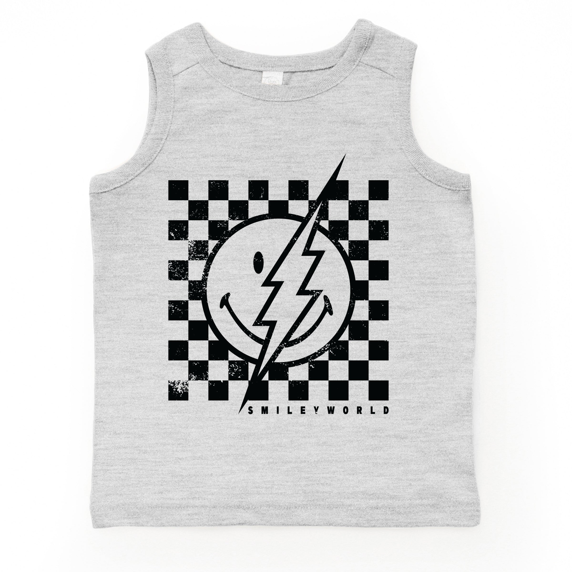 SmileyWorld Checkered Lightning Distressed - Toddler Graphic Tank