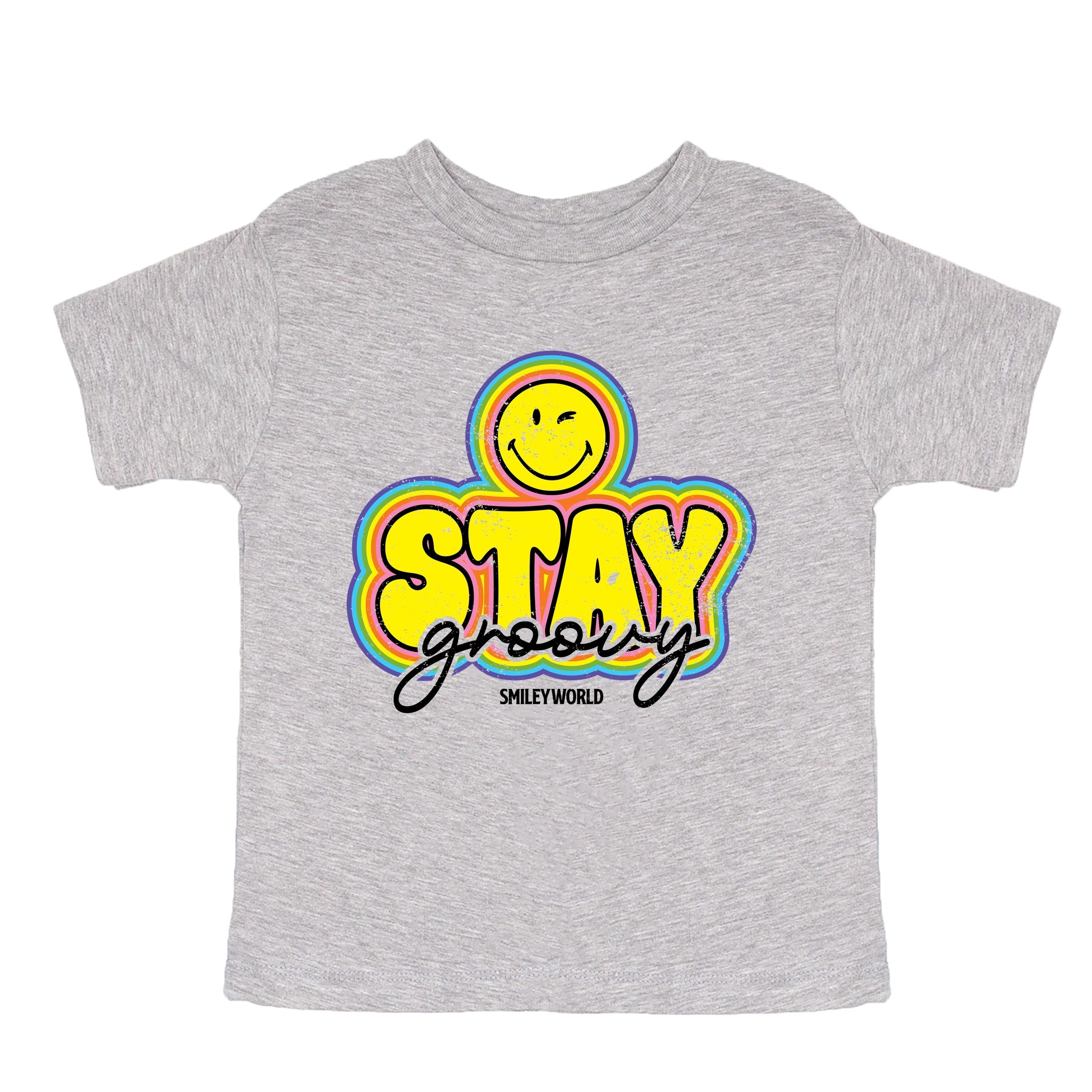 SmileyWorld Stay Groovy - Toddler Short Sleeve Graphic T-Shirt