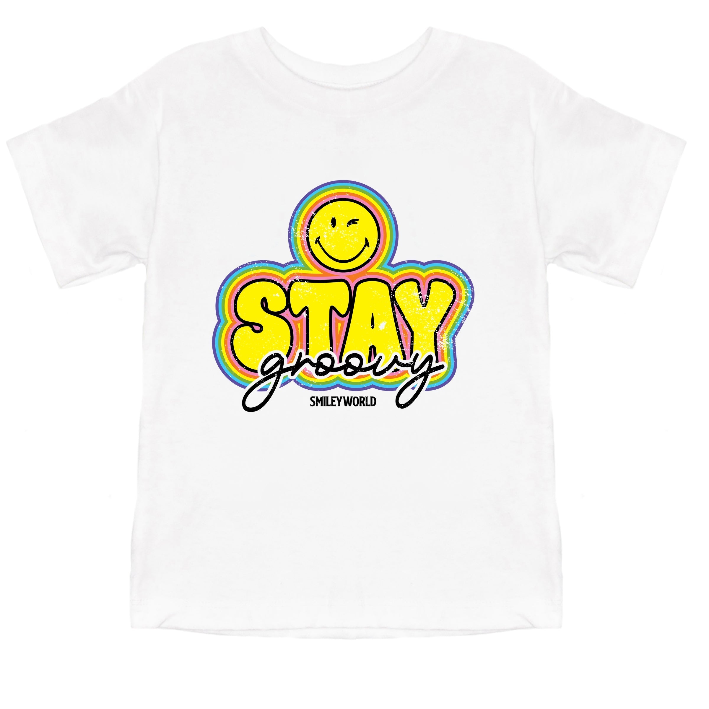 SmileyWorld Stay Groovy - Toddler Short Sleeve Graphic T-Shirt