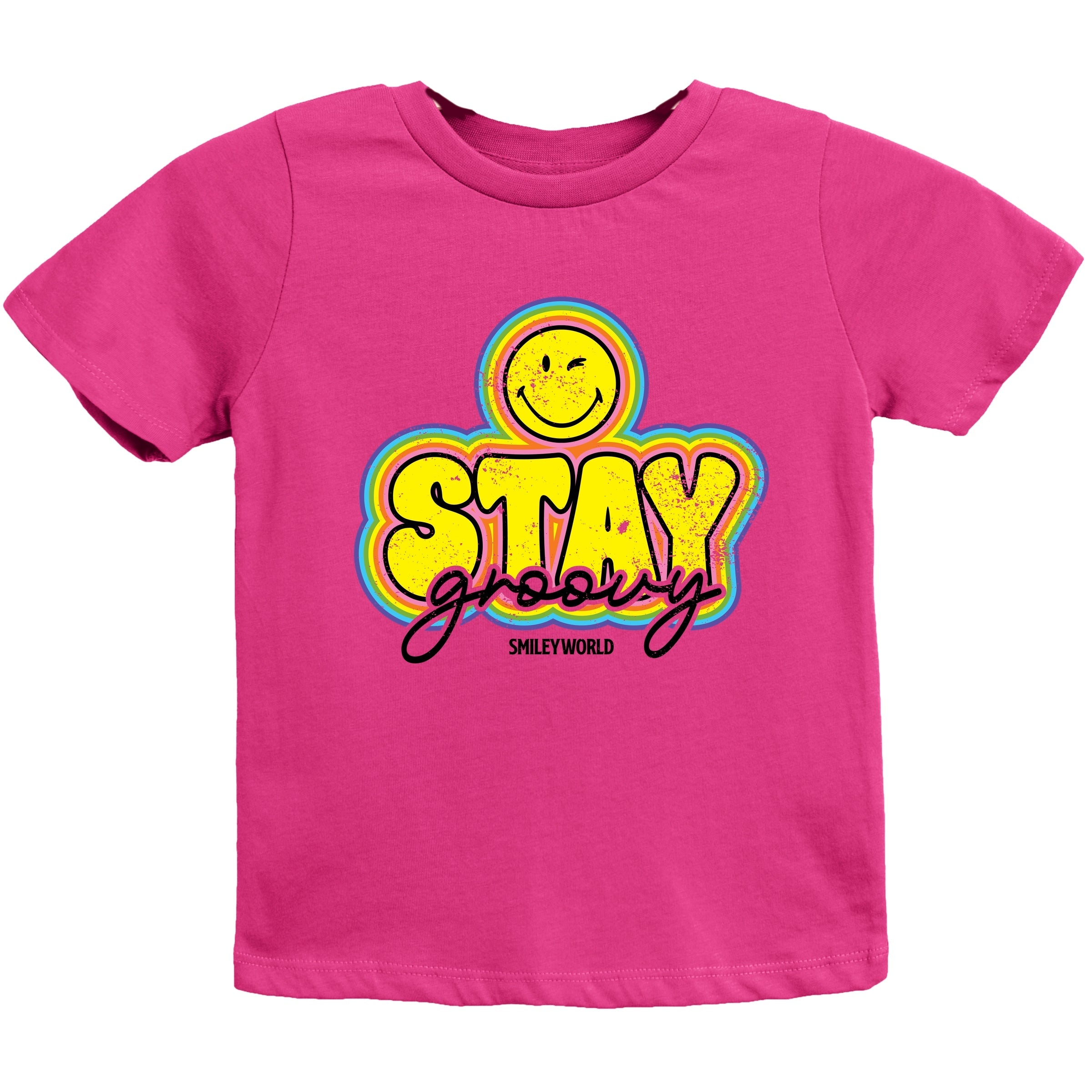 SmileyWorld Stay Groovy - Youth Short Sleeve Graphic T-Shirt