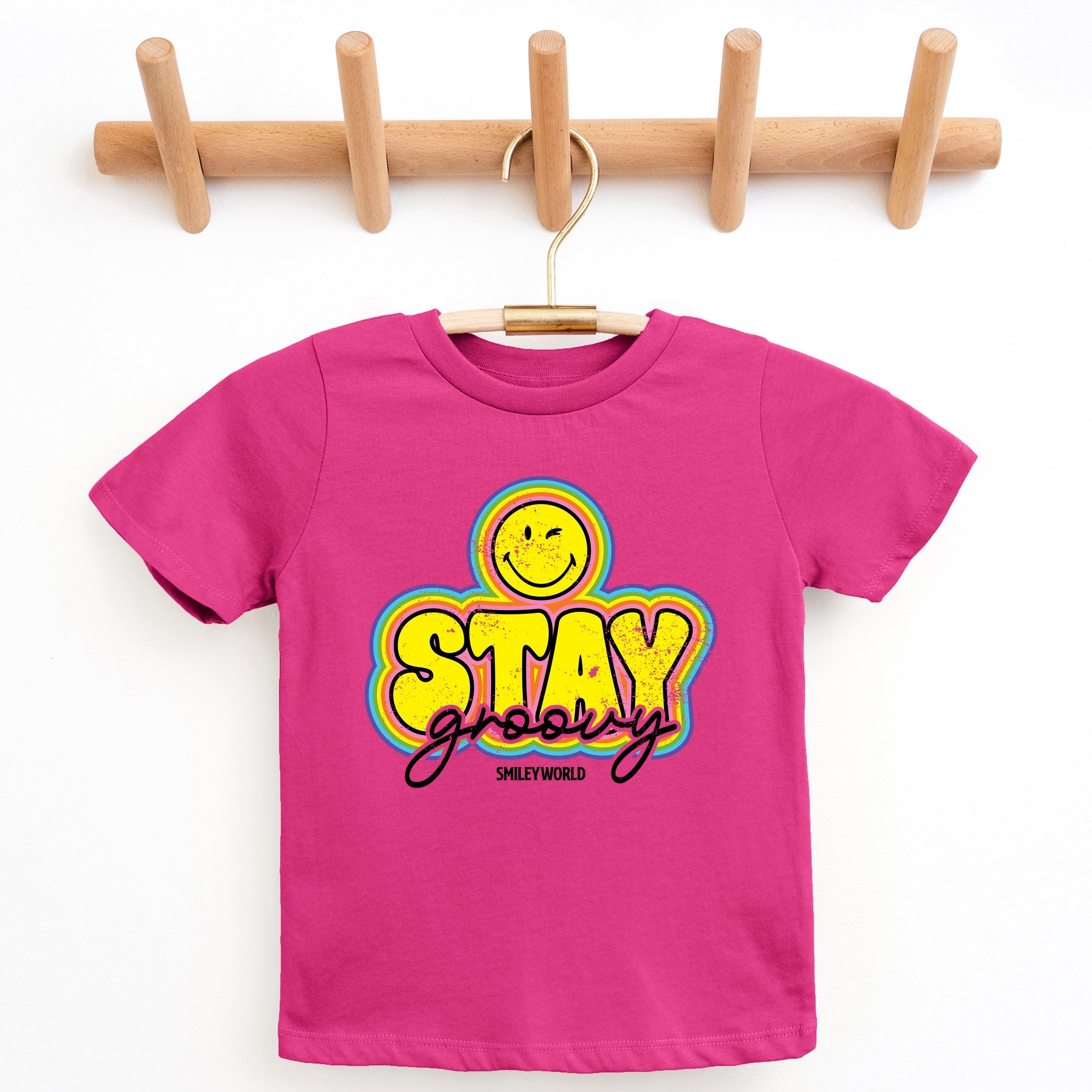 SmileyWorld Stay Groovy - Youth Short Sleeve Graphic T-Shirt