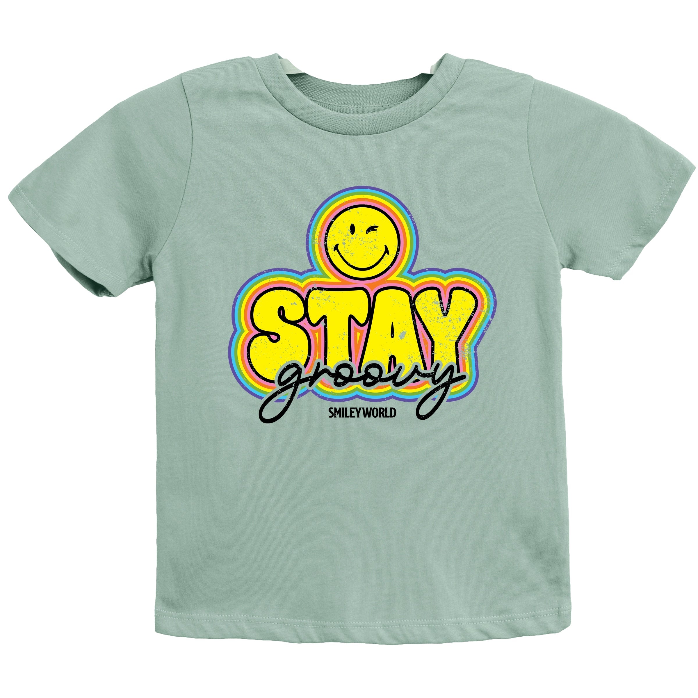 SmileyWorld Stay Groovy - Youth Short Sleeve Graphic T-Shirt