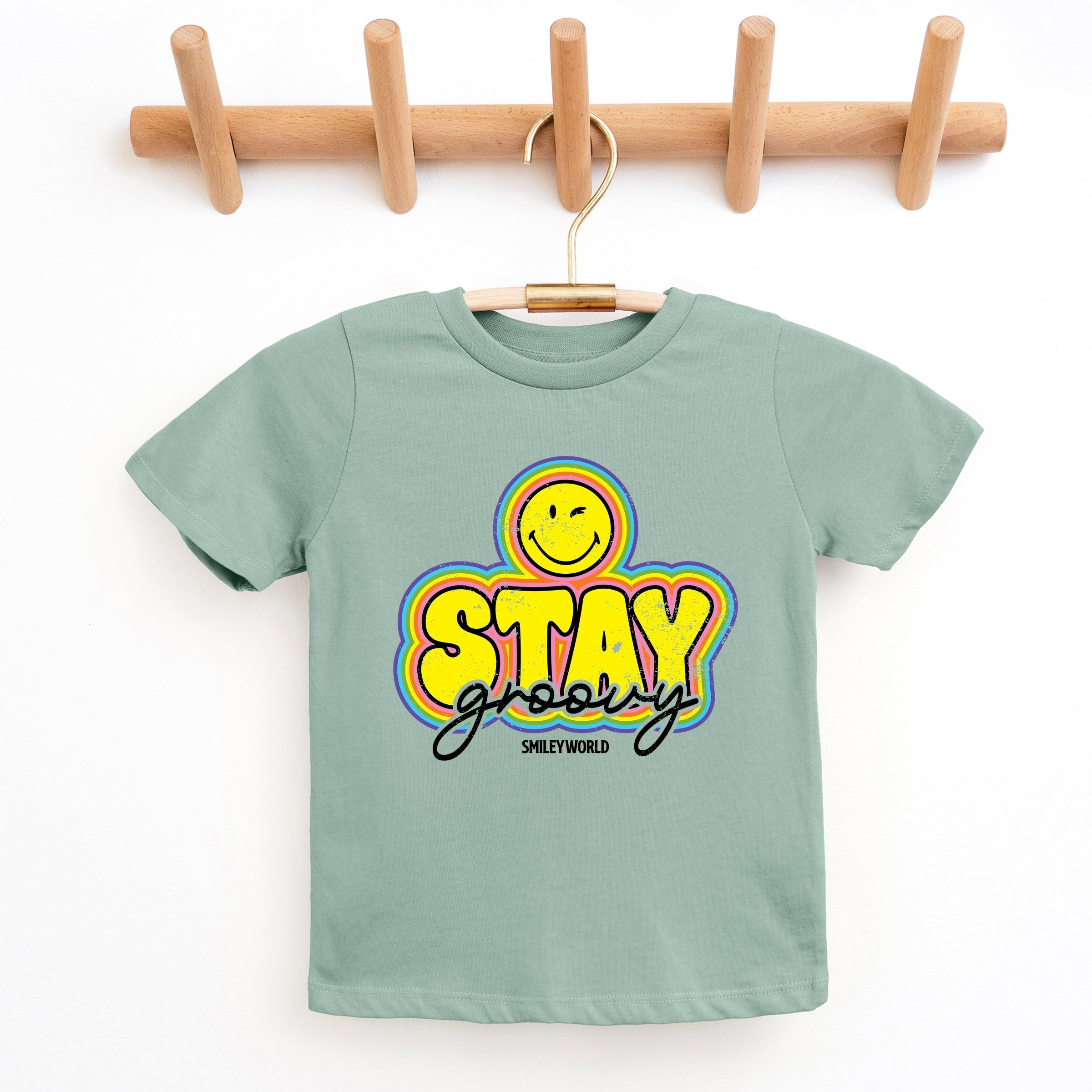 SmileyWorld Stay Groovy - Youth Short Sleeve Graphic T-Shirt