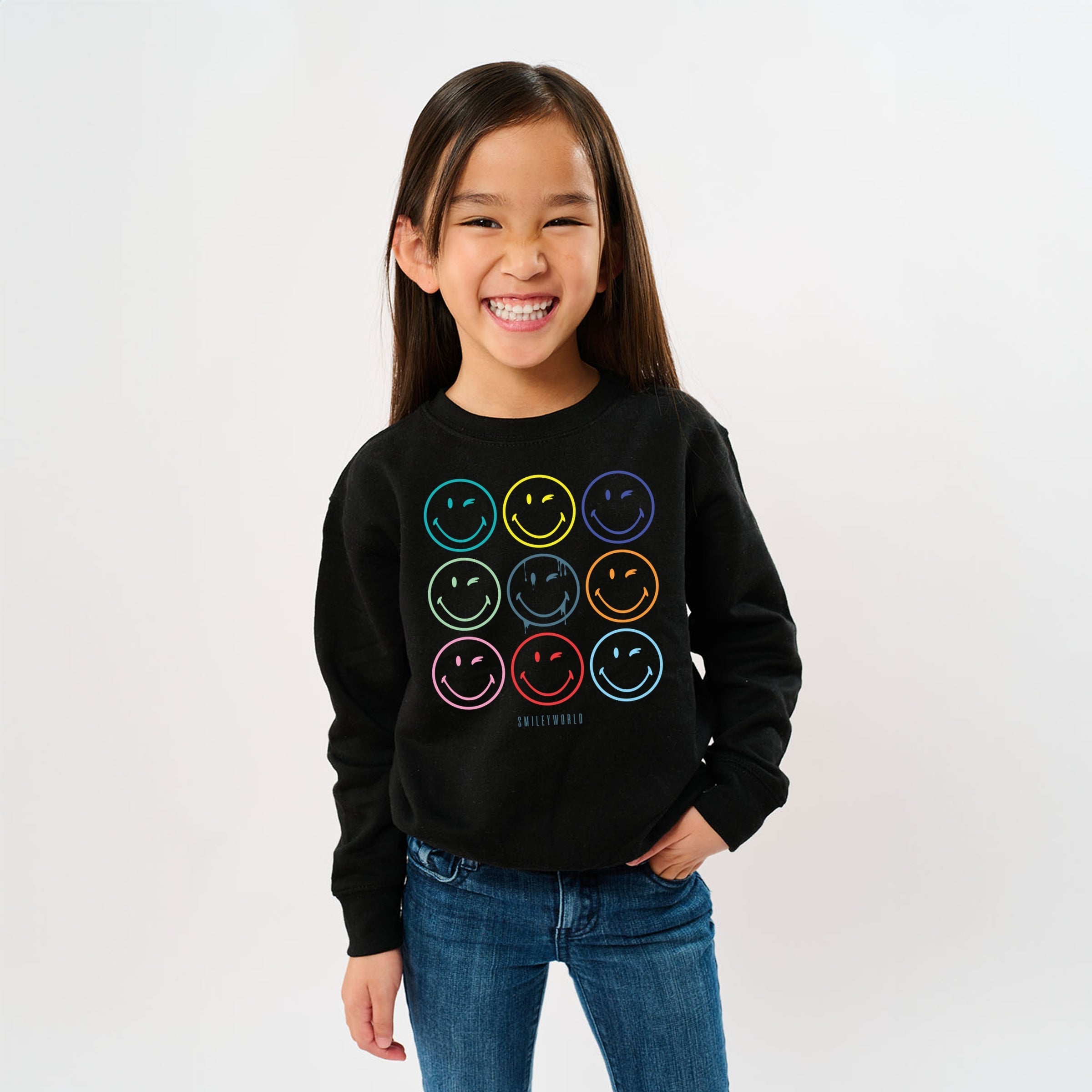 SmileyWorld Wink Rainbow Swirl - Youth Graphic Sweatshirt