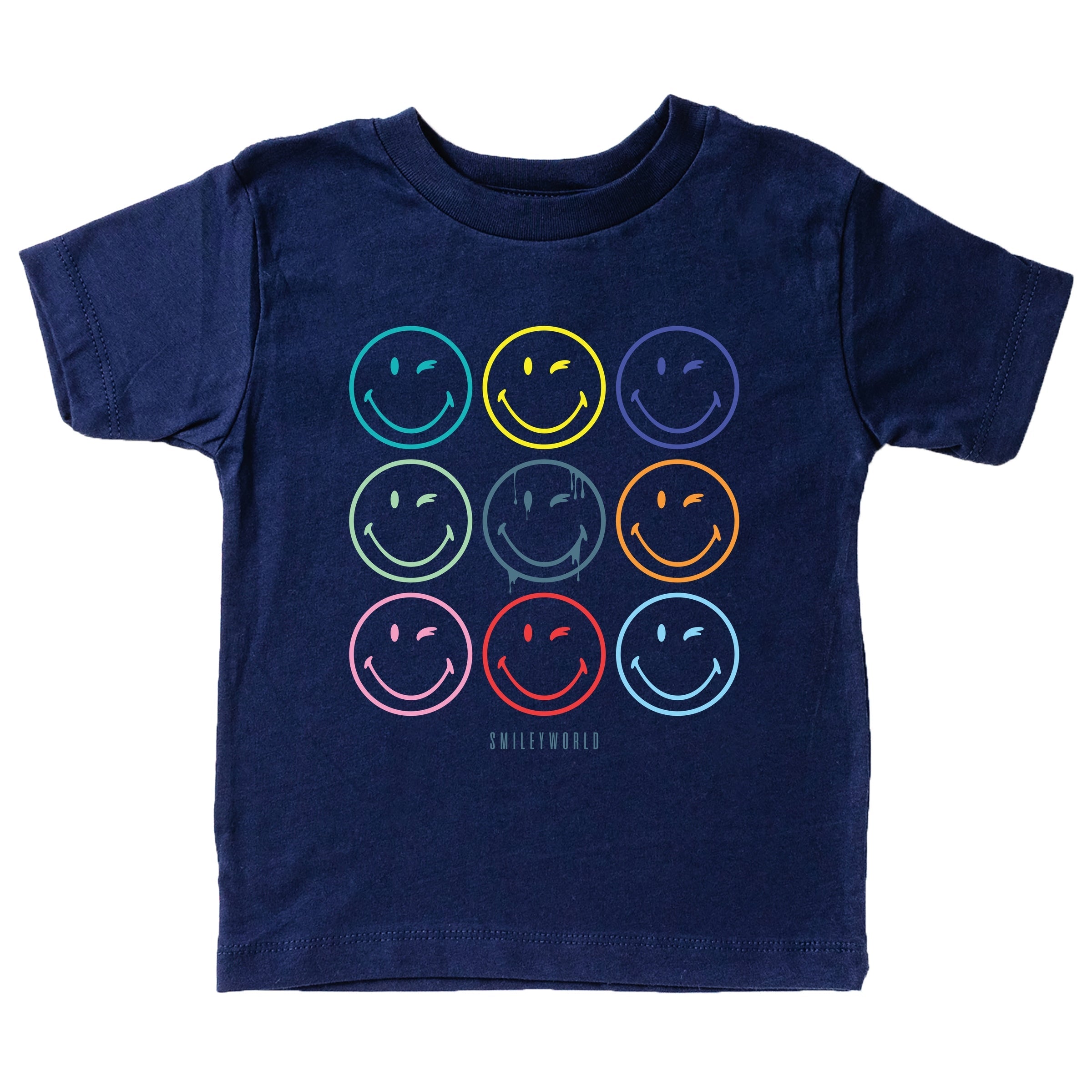 SmileyWorld Wink Rainbow Swirl - Toddler Short Sleeve Graphic T-Shirt