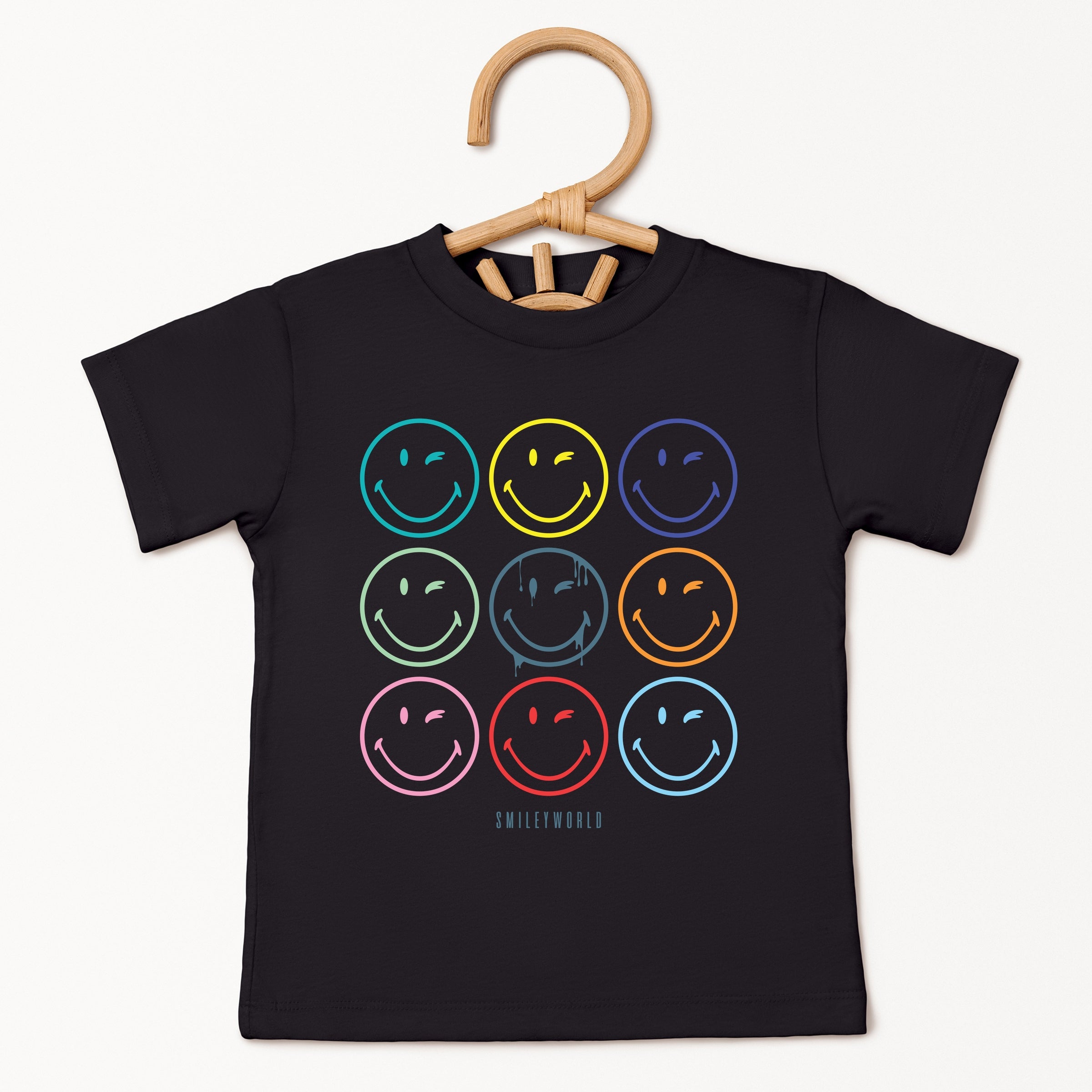 SmileyWorld Wink Rainbow Swirl - Toddler Short Sleeve Graphic T-Shirt