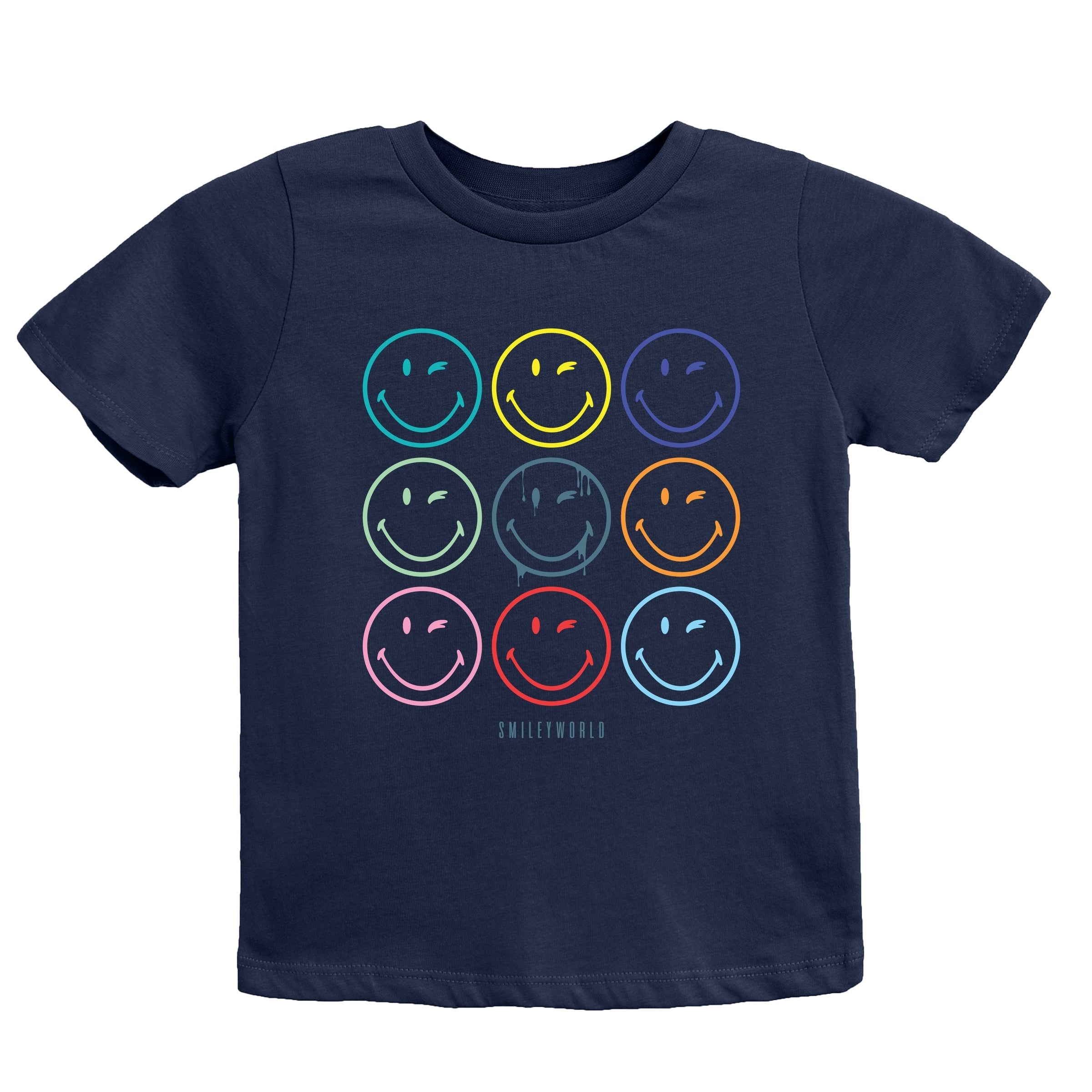 SmileyWorld Wink Rainbow Swirl - Youth Short Sleeve Graphic T-Shirt