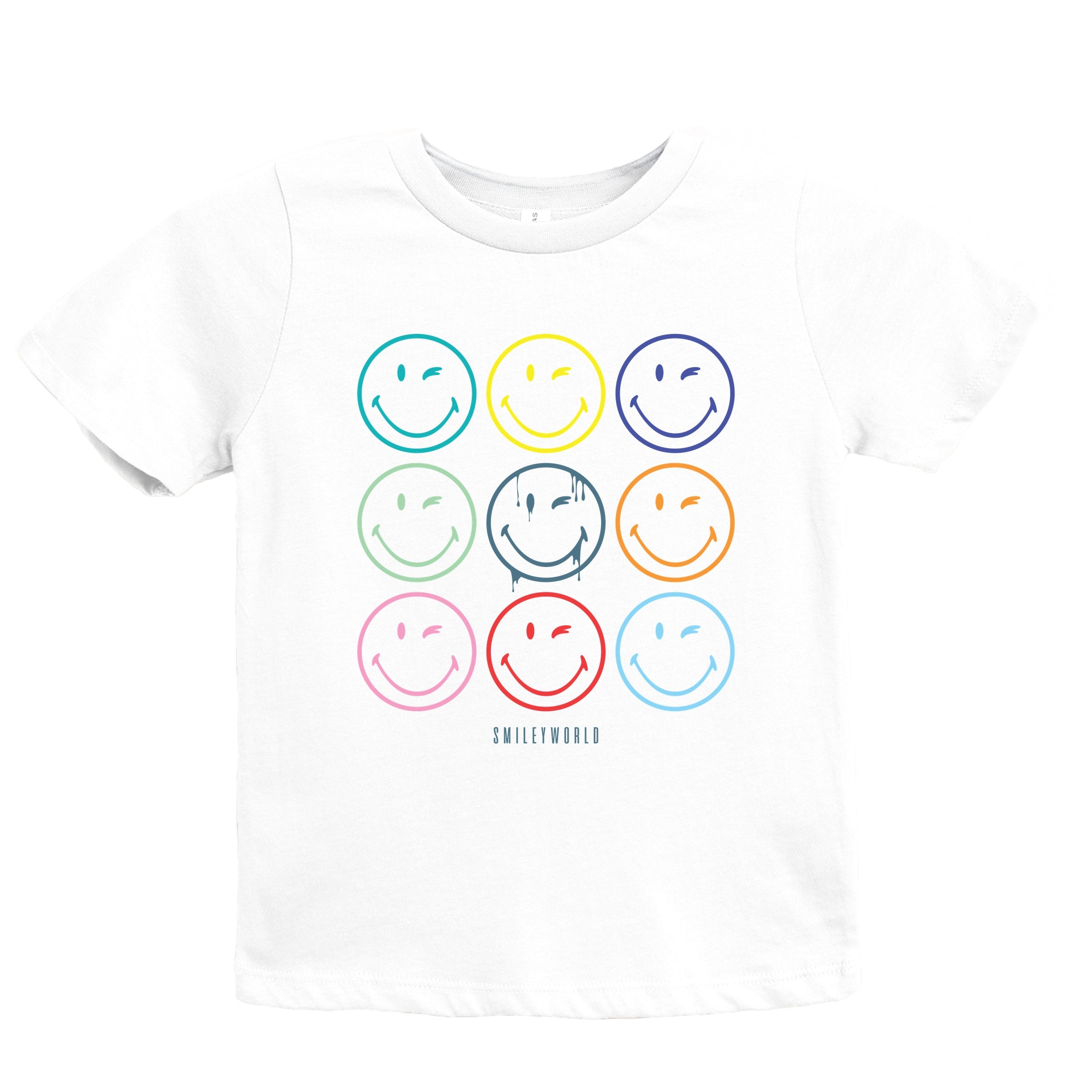 SmileyWorld Wink Rainbow Swirl - Youth Short Sleeve Graphic T-Shirt
