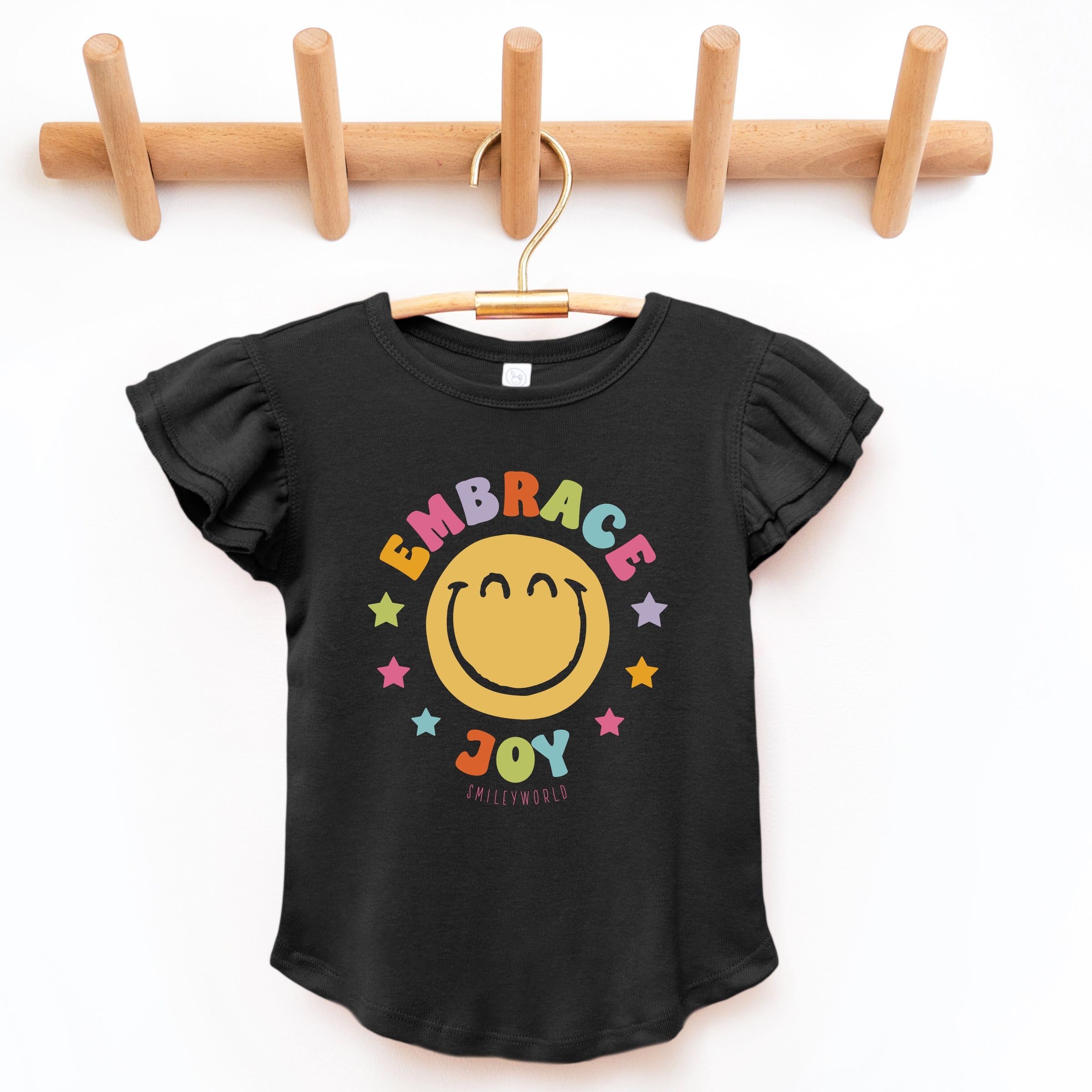 SmileyWorld Embrace Joy - Flutter Sleeve Graphic T-Shirt