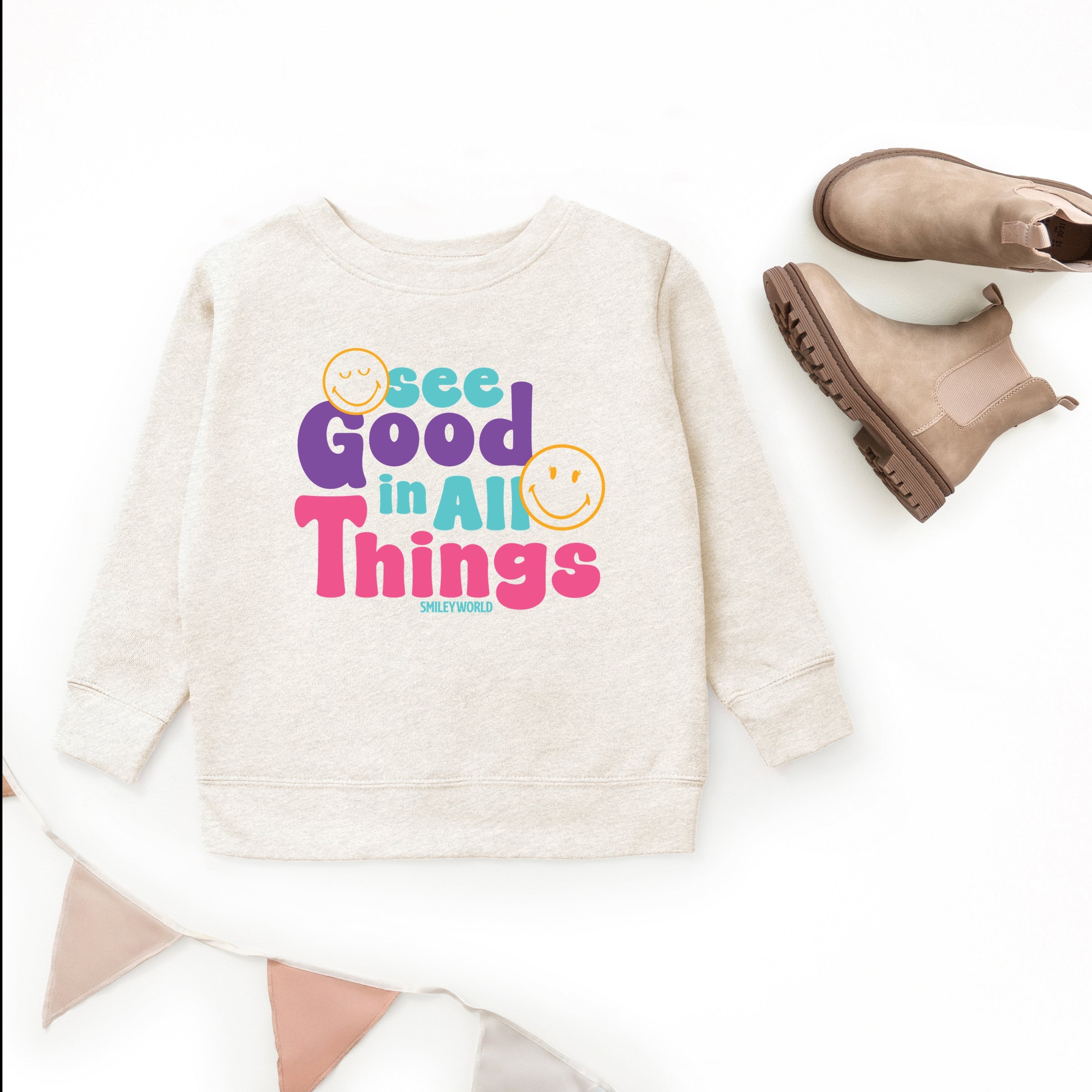 SmileyWorld See Good In All Things - Youth Graphic Sweatshirt