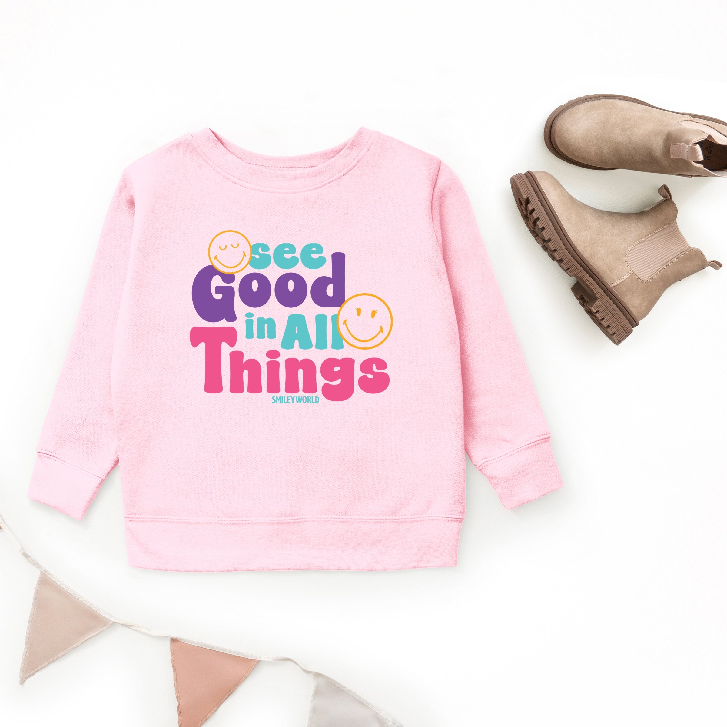 SmileyWorld See Good In All Things - Youth Graphic Sweatshirt