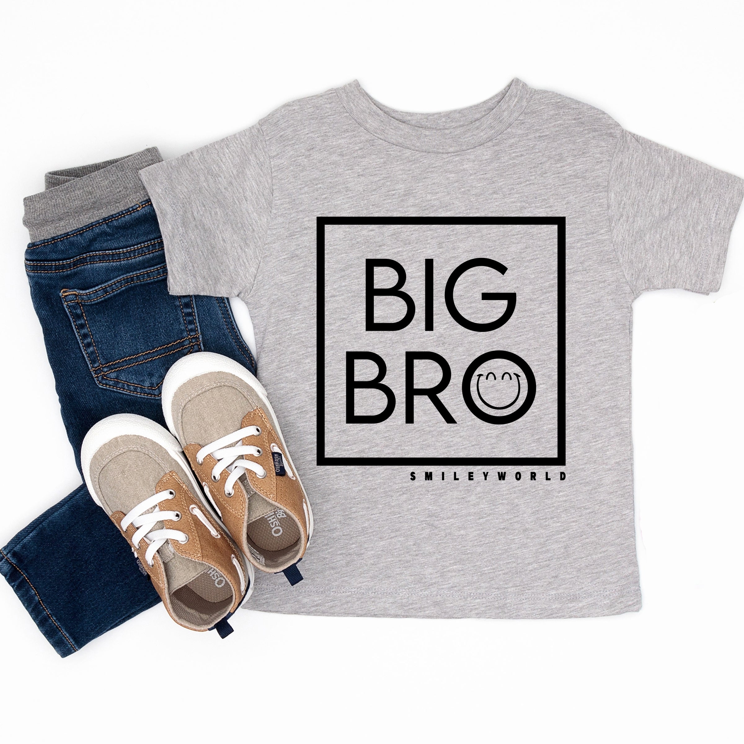 SmileyWorld Big Bro Square - Toddler Short Sleeve Graphic T-Shirt
