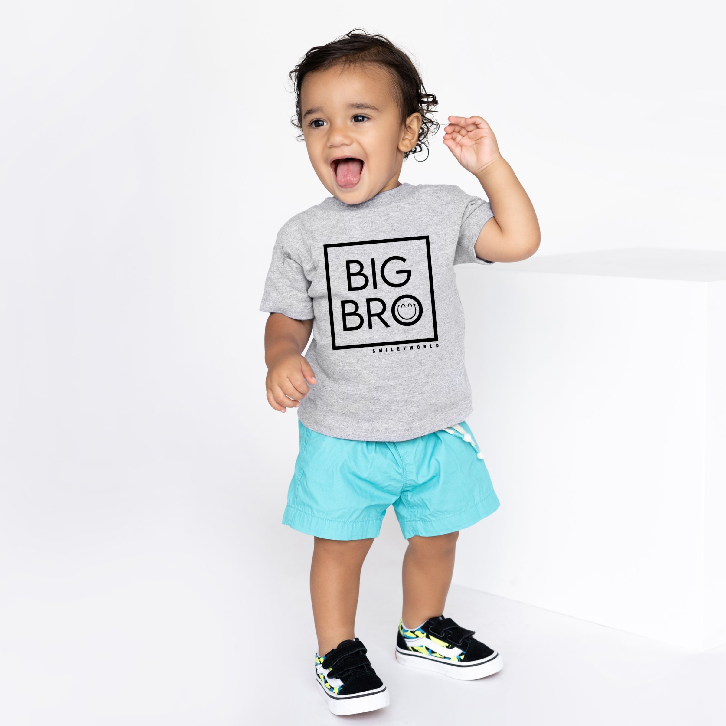 SmileyWorld Big Bro Square - Toddler Short Sleeve Graphic T-Shirt