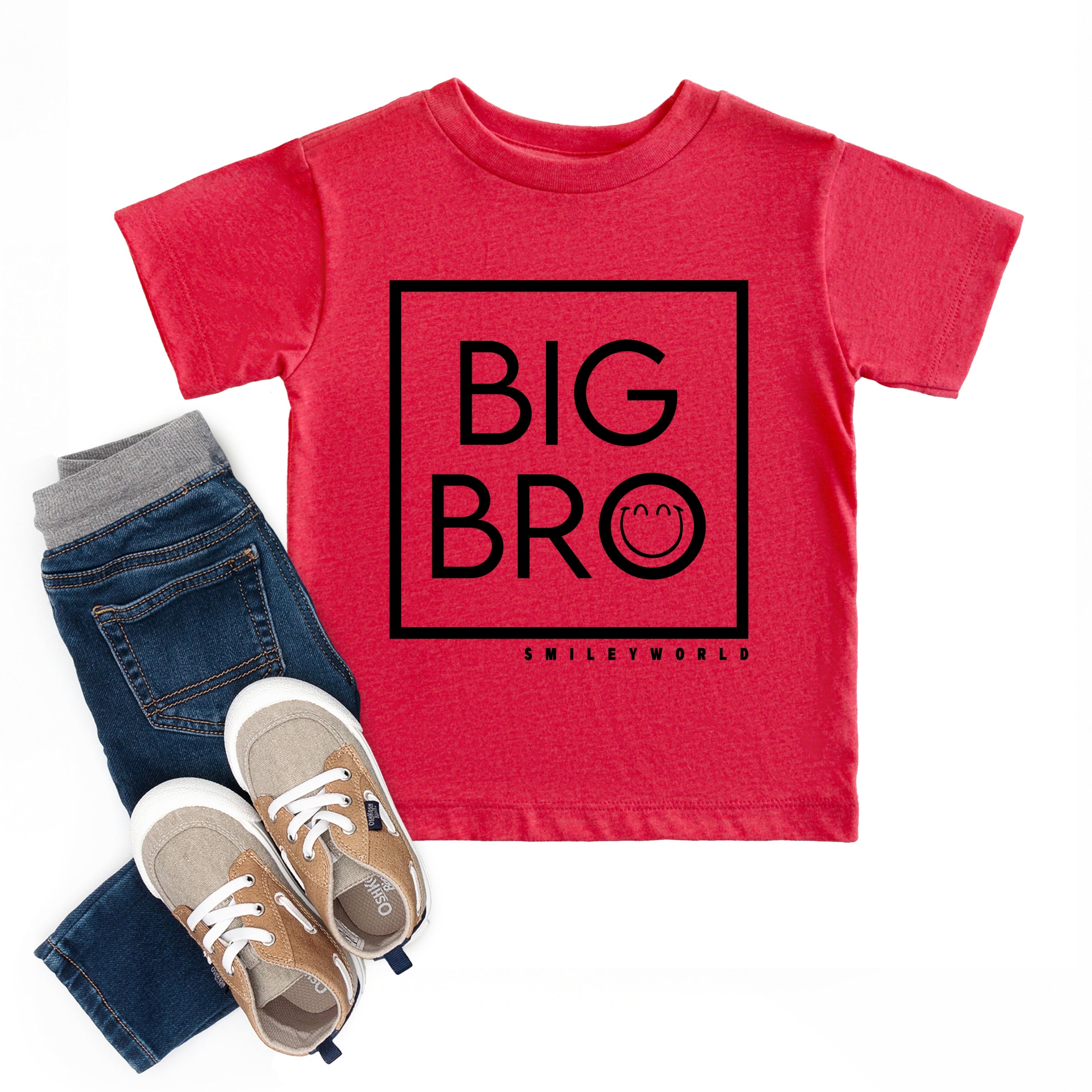 SmileyWorld Big Bro Square - Toddler Short Sleeve Graphic T-Shirt