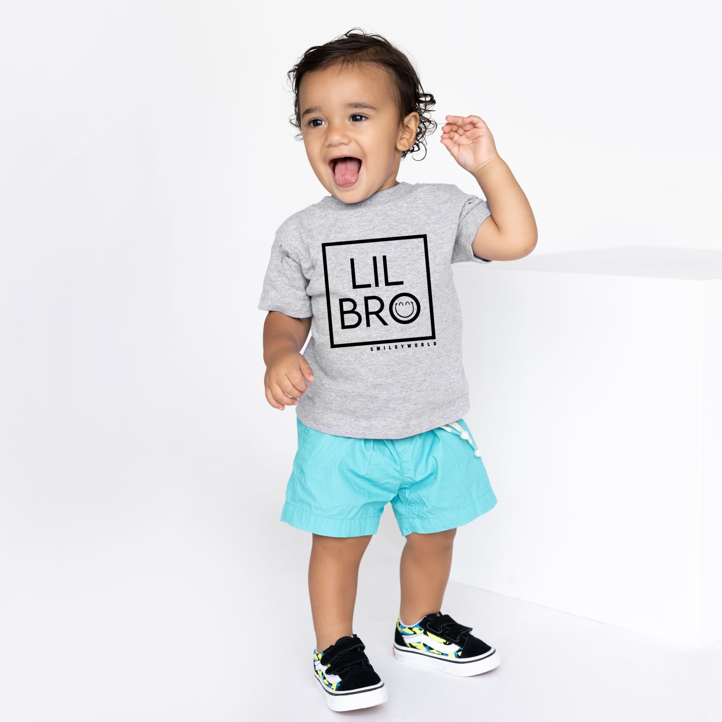 SmileyWorld Lil Bro Square - Toddler Short Sleeve Graphic T-Shirt