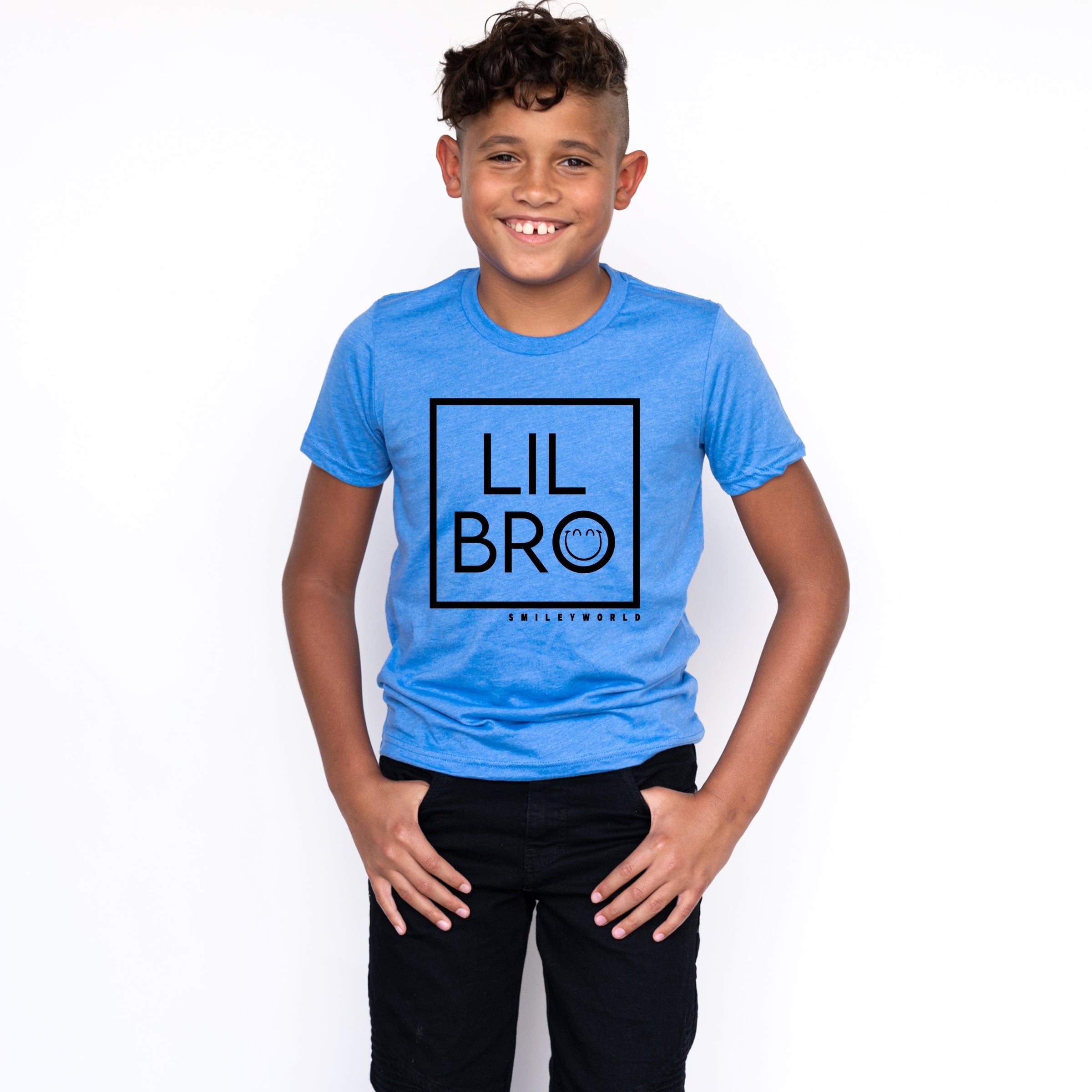 SmileyWorld Lil Bro Square - Youth Short Sleeve Graphic T-Shirt