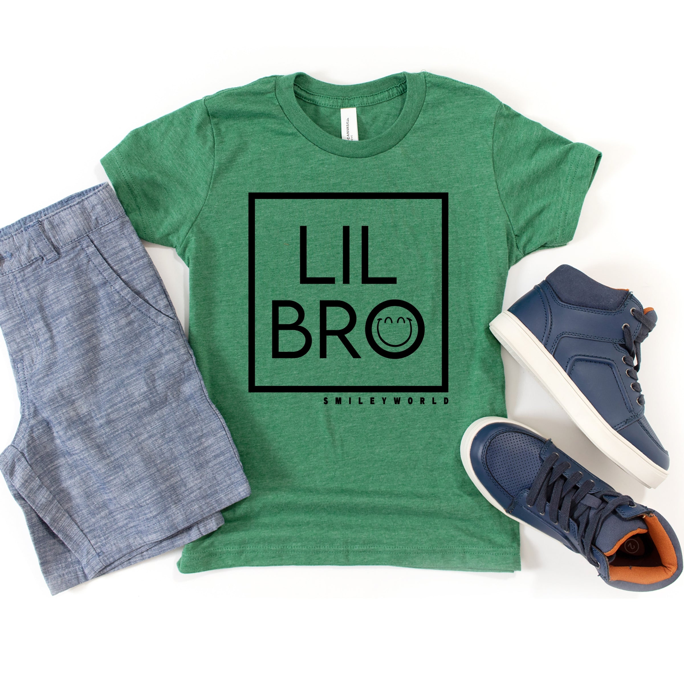 SmileyWorld Lil Bro Square - Youth Short Sleeve Graphic T-Shirt