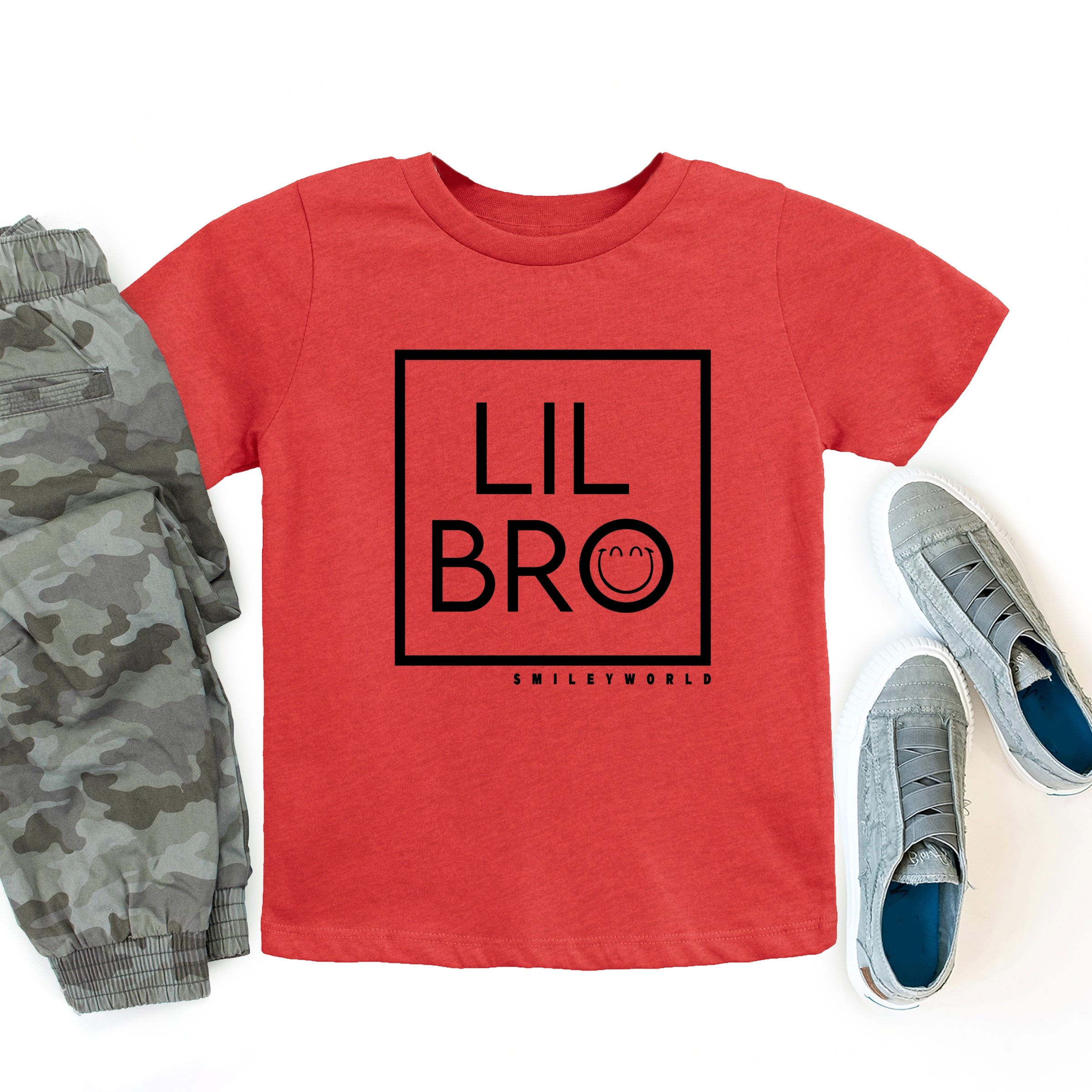 SmileyWorld Lil Bro Square - Youth Short Sleeve Graphic T-Shirt