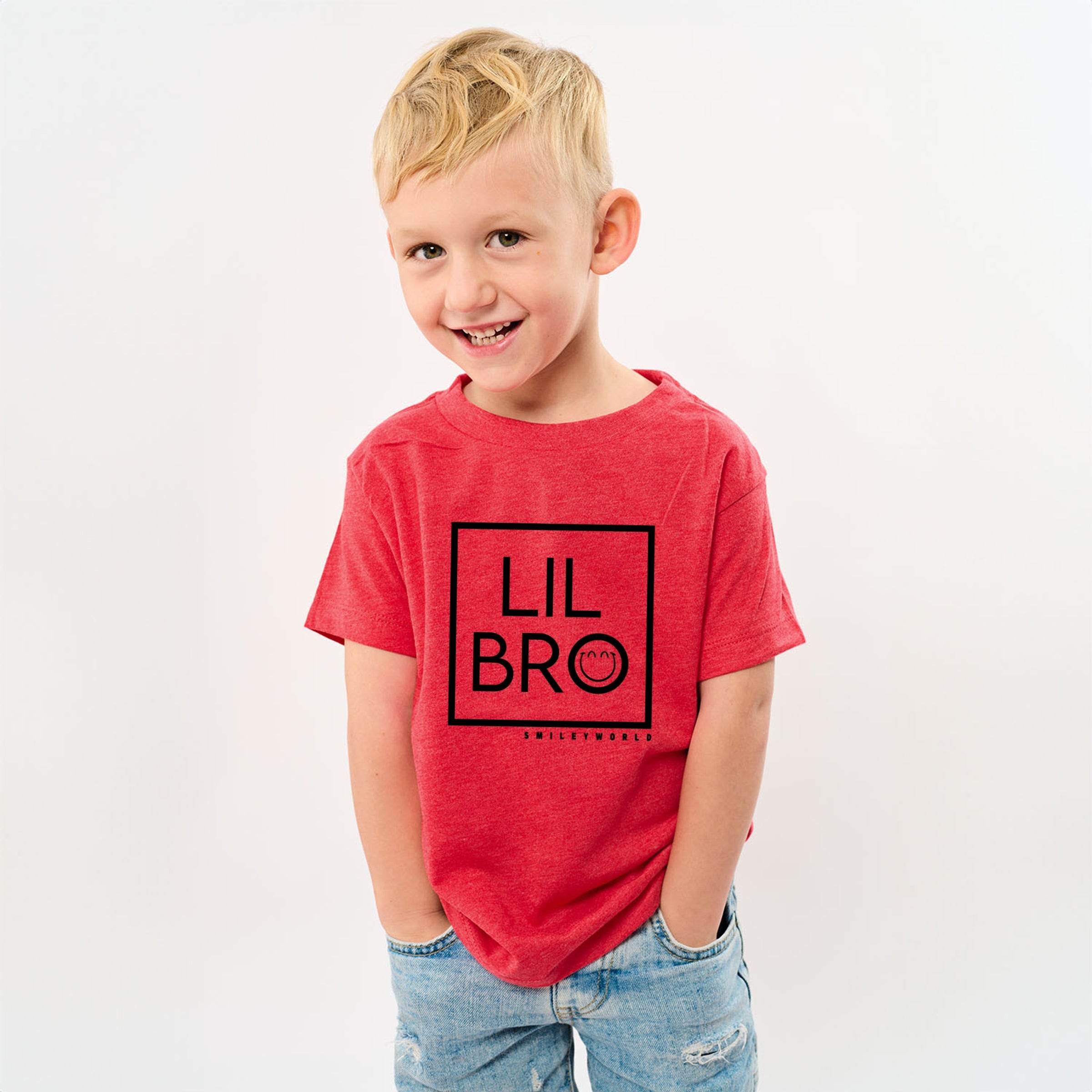 SmileyWorld Lil Bro Square - Youth Short Sleeve Graphic T-Shirt