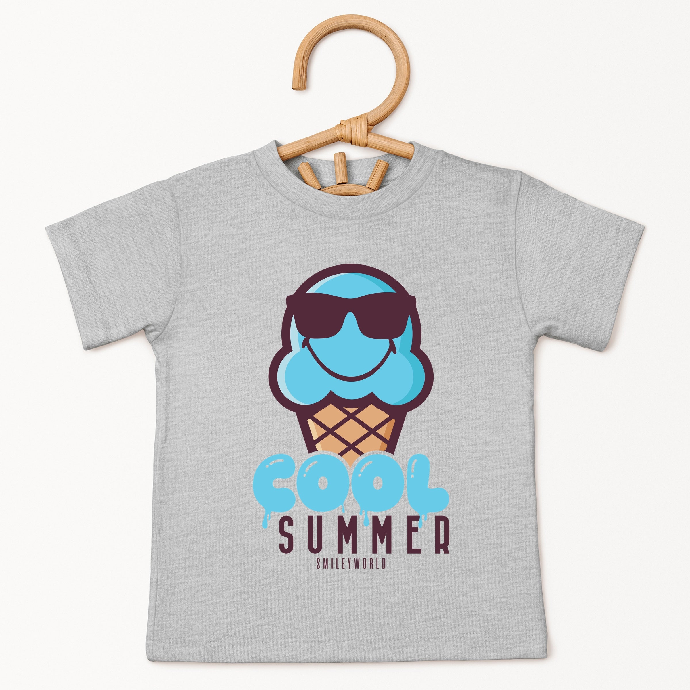 SmileyWorld Cool Summer Ice Cream Blue - Toddler Short Sleeve Graphic T-Shirt