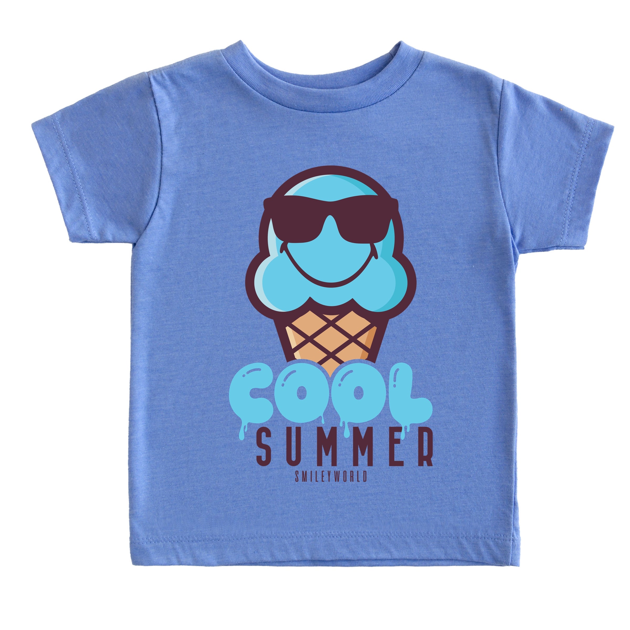 SmileyWorld Cool Summer Ice Cream Blue - Toddler Short Sleeve Graphic T-Shirt