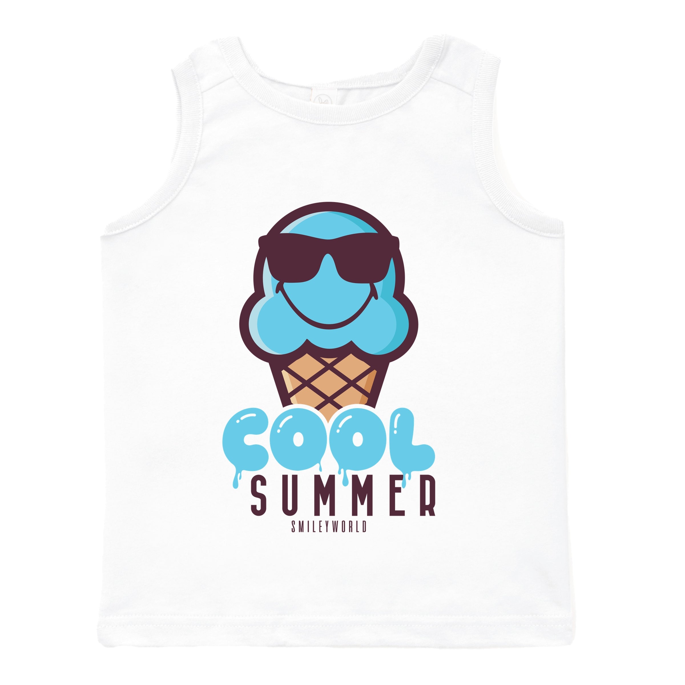 SmileyWorld Cool Summer Ice Cream Blue - Toddler Graphic Tank