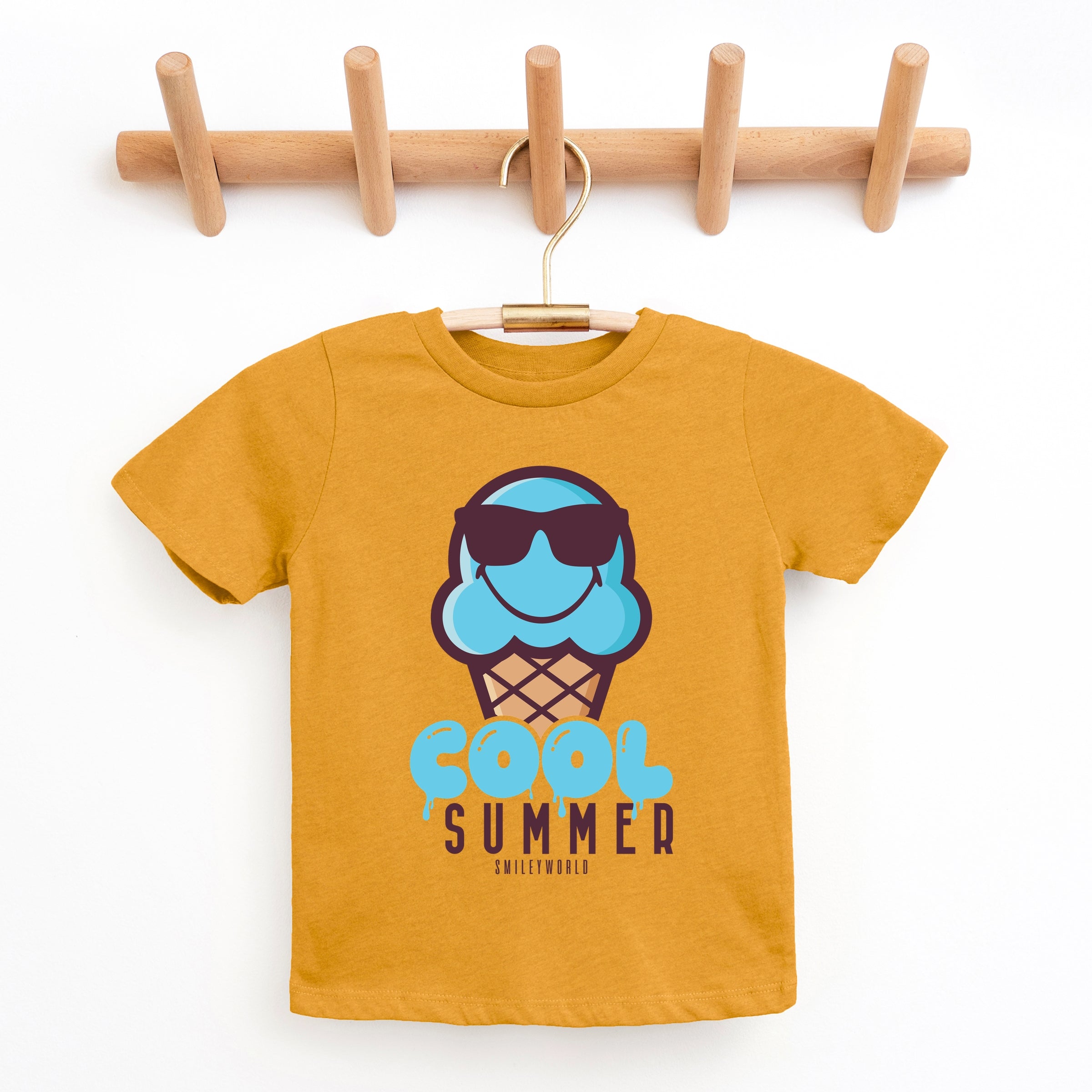 SmileyWorld Cool Summer Ice Cream Blue - Youth Short Sleeve Graphic T-Shirt