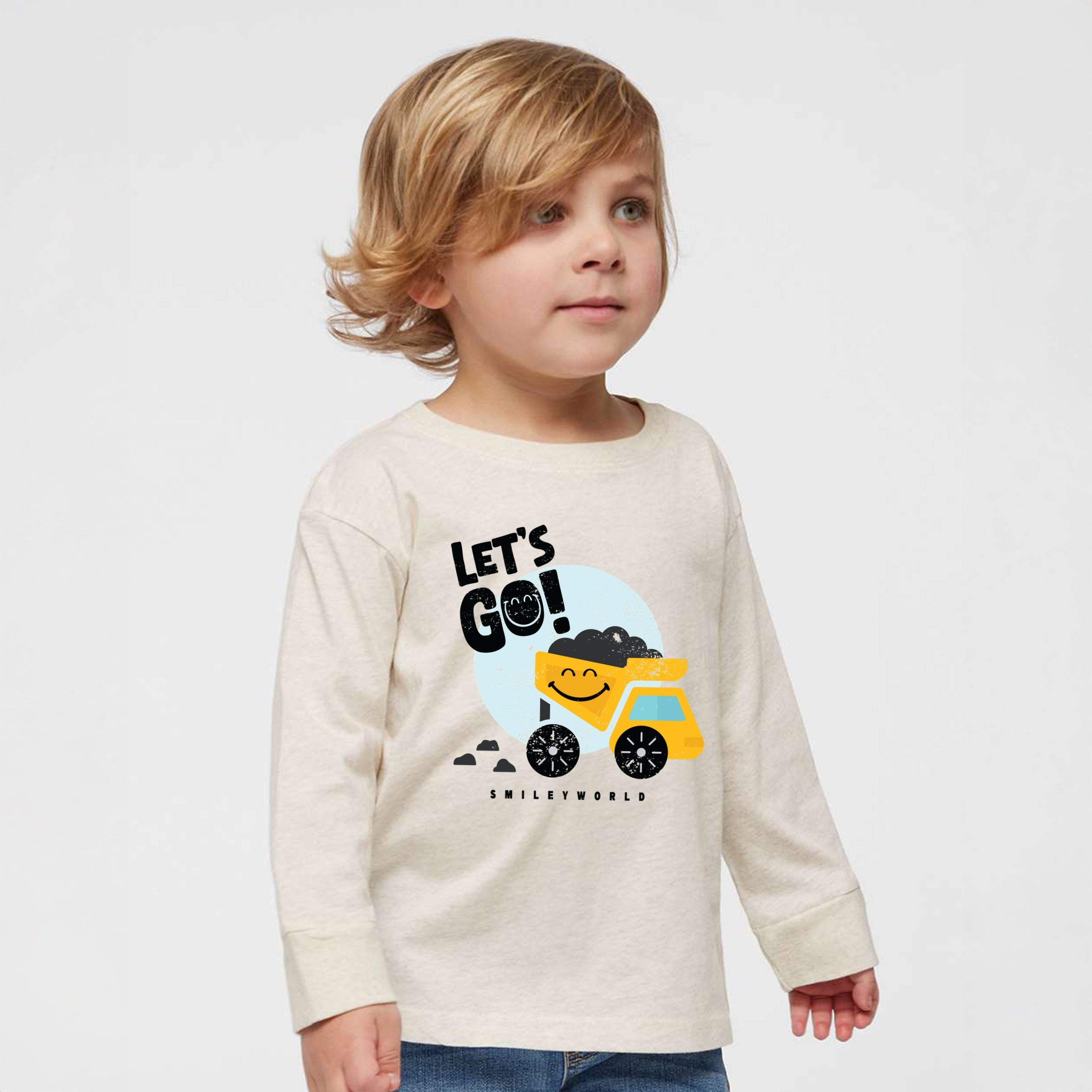 SmileyWorld Let's Go Dump Truck - Toddler Long Sleeve Graphic Tee