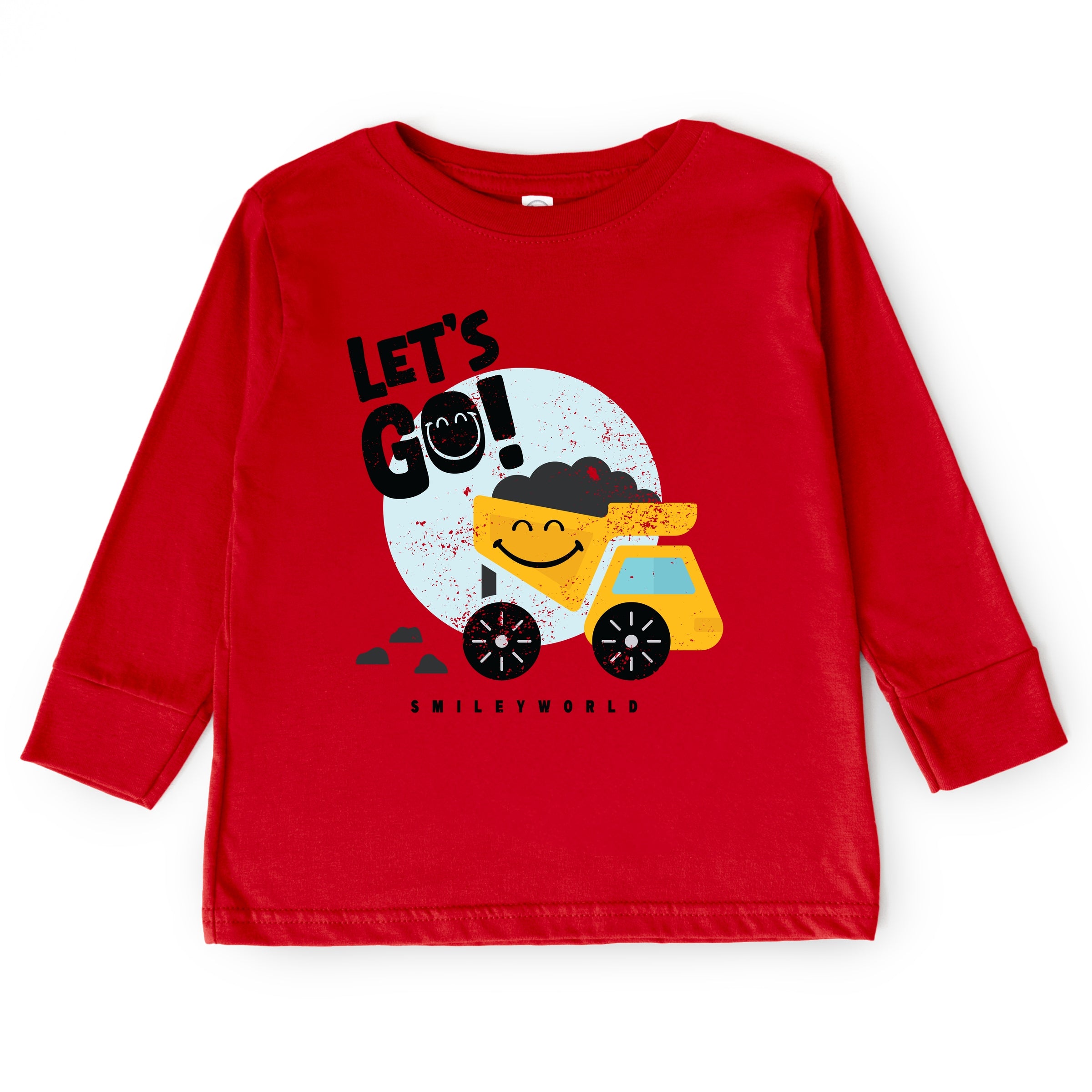 SmileyWorld Let's Go Dump Truck - Toddler Long Sleeve Graphic Tee