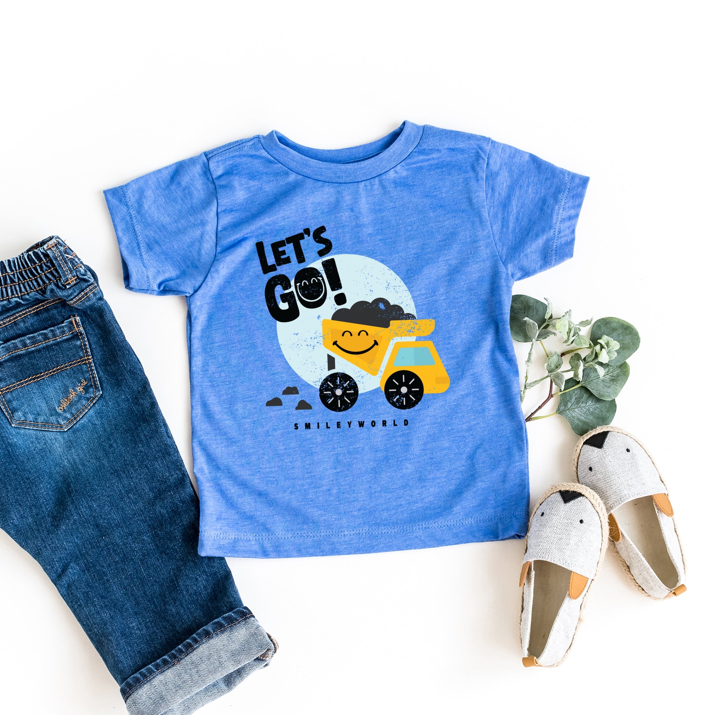 SmileyWorld Let's Go Dump Truck - Toddler Short Sleeve Graphic T-Shirt
