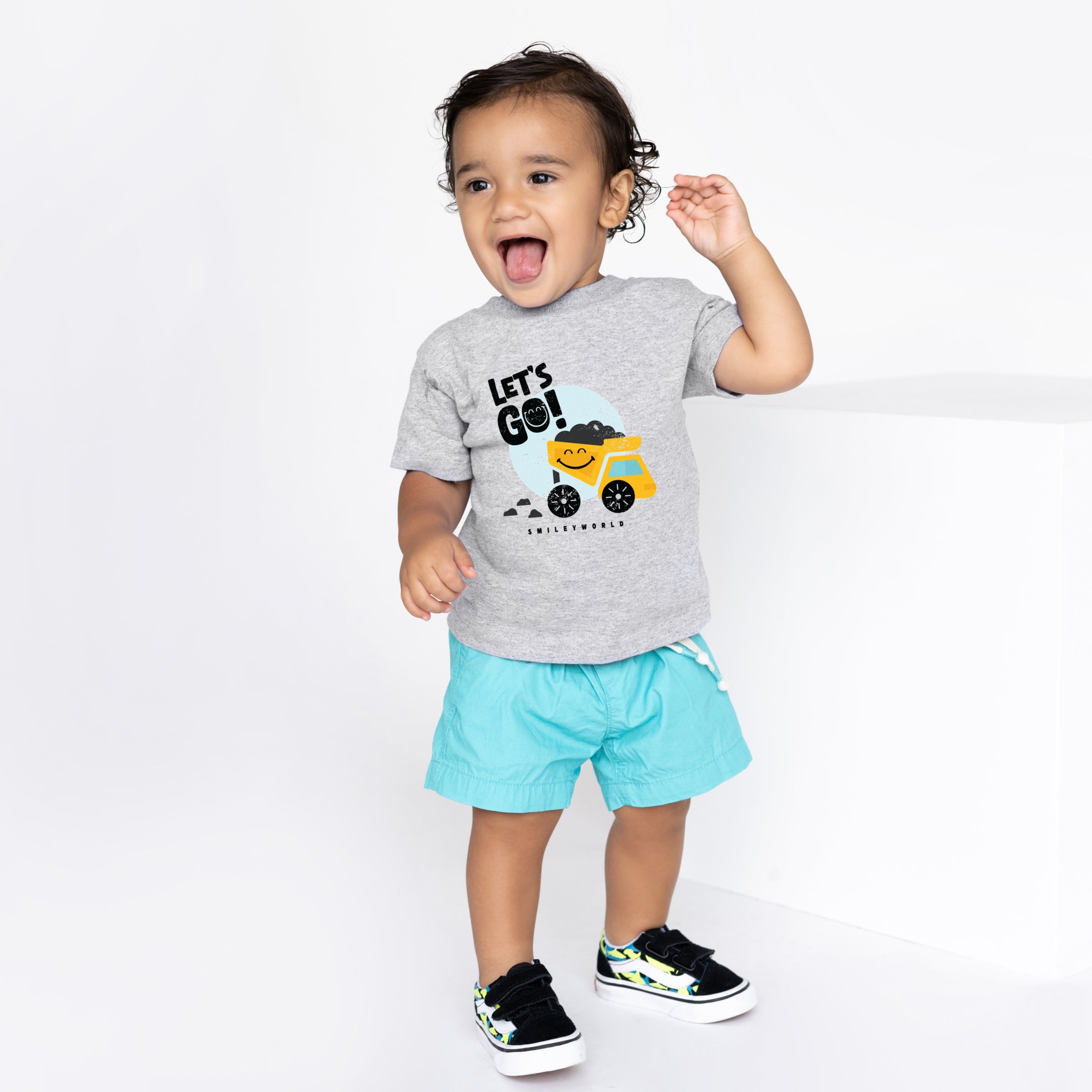 SmileyWorld Let's Go Dump Truck - Toddler Short Sleeve Graphic T-Shirt