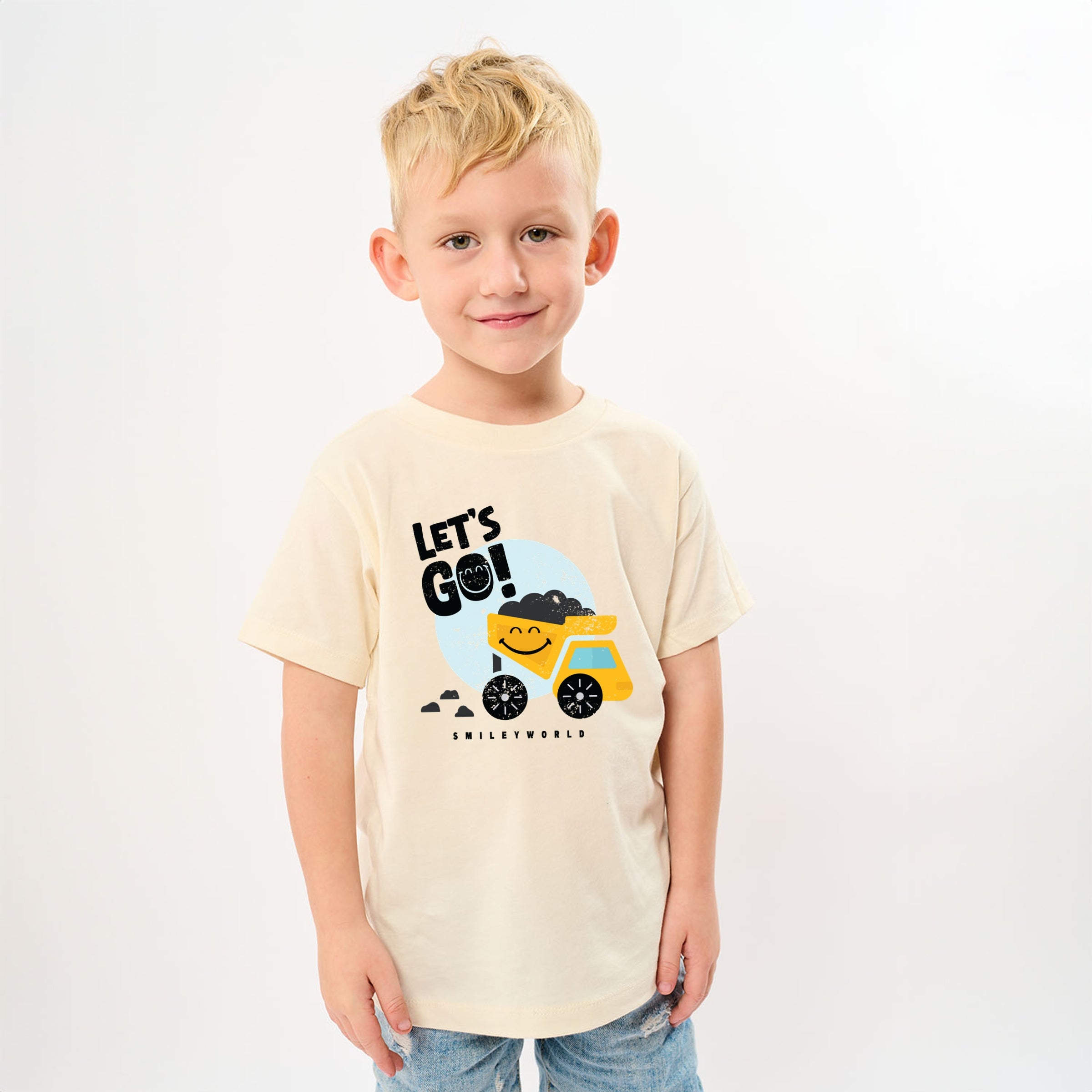 SmileyWorld Let's Go Dump Truck - Youth Short Sleeve Graphic T-Shirt
