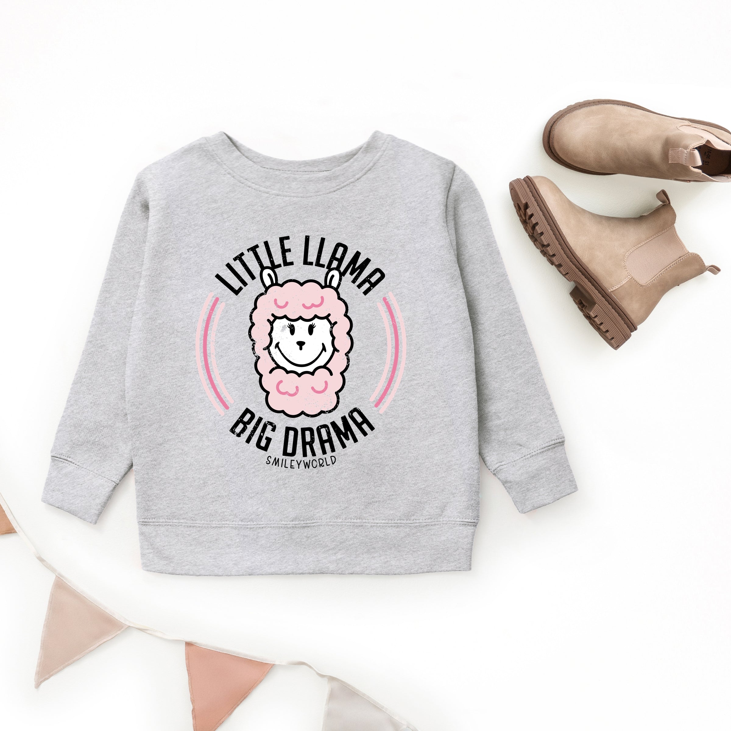 SmileyWorld Little Llama Big Drama - Youth Graphic Sweatshirt