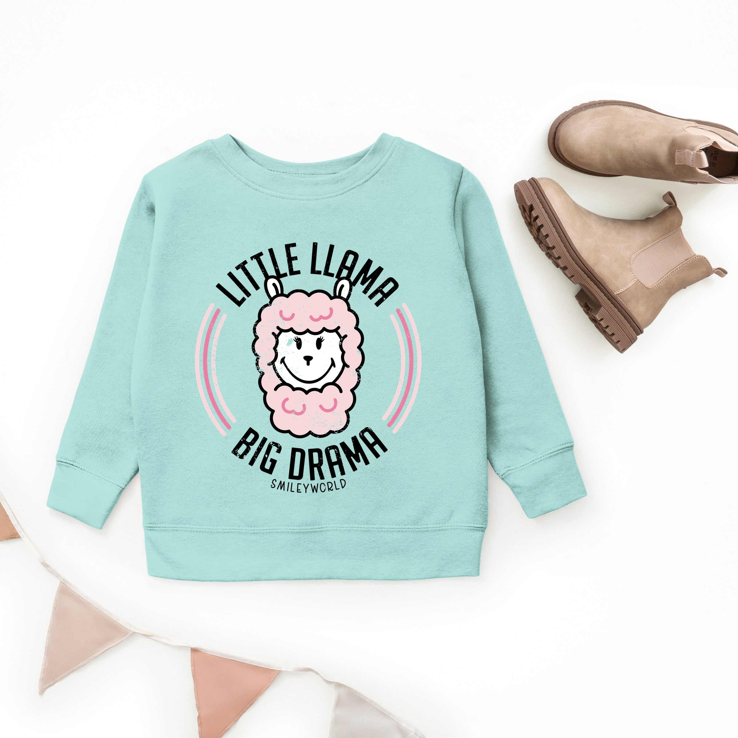 SmileyWorld Little Llama Big Drama - Youth Graphic Sweatshirt