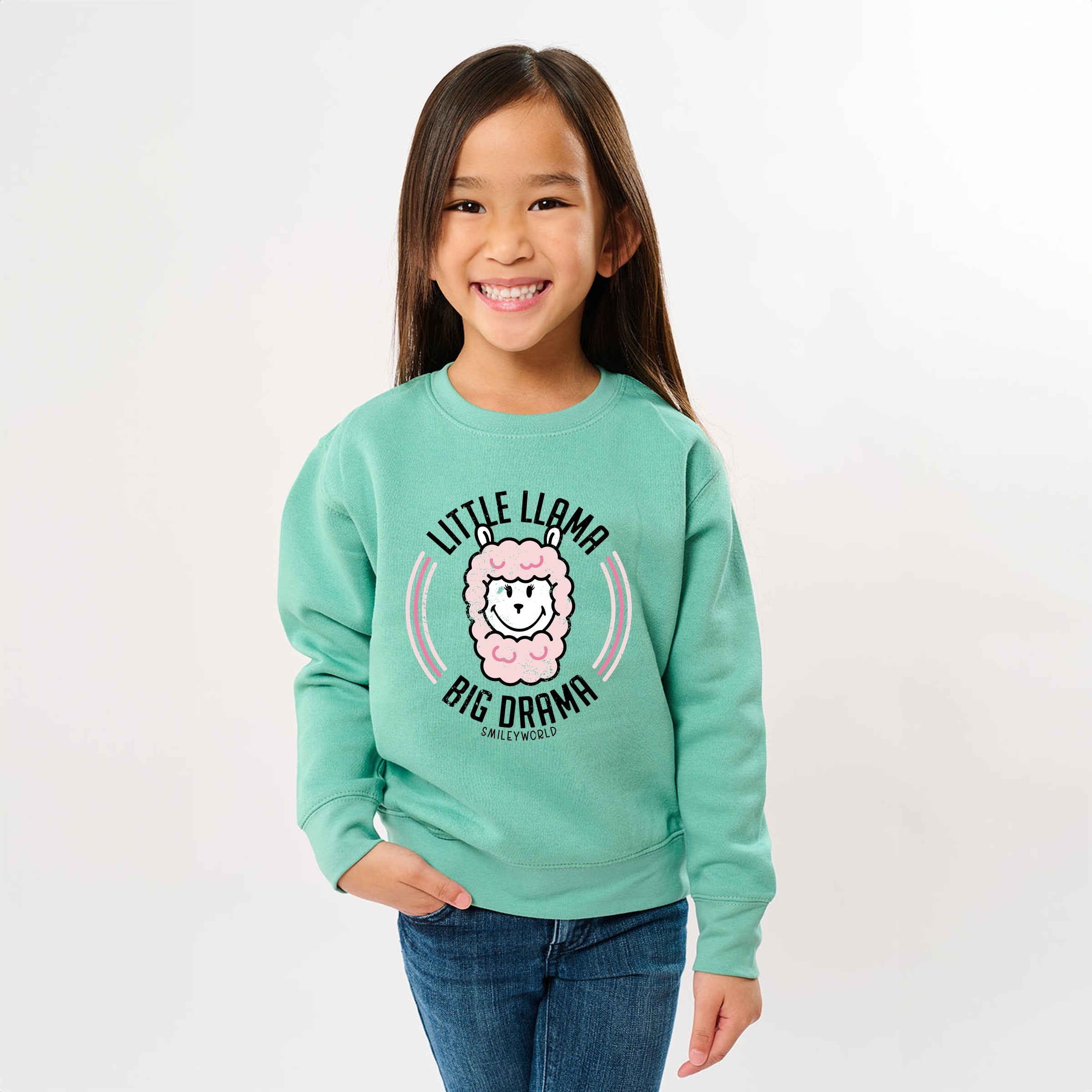 SmileyWorld Little Llama Big Drama - Youth Graphic Sweatshirt