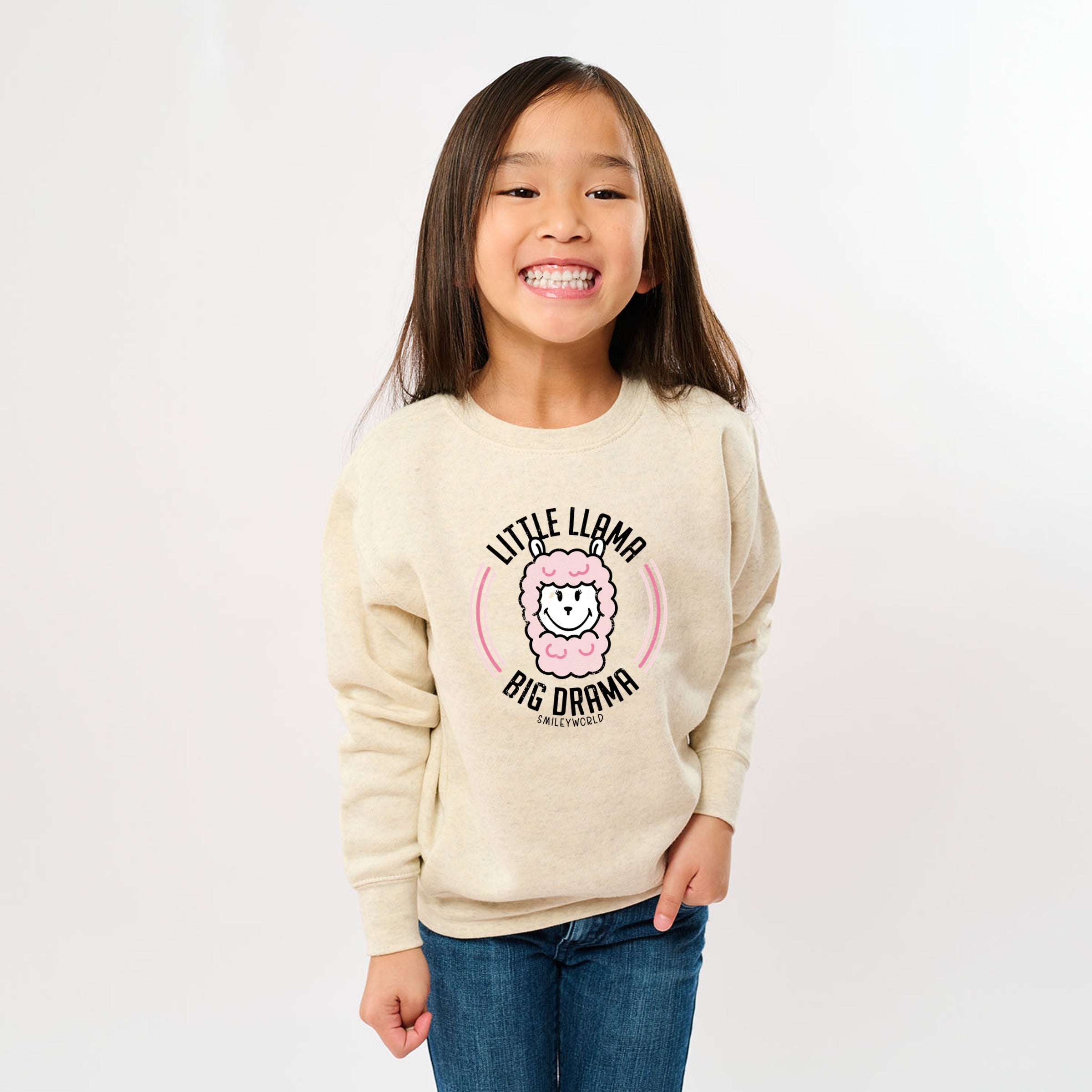 SmileyWorld Little Llama Big Drama - Youth Graphic Sweatshirt