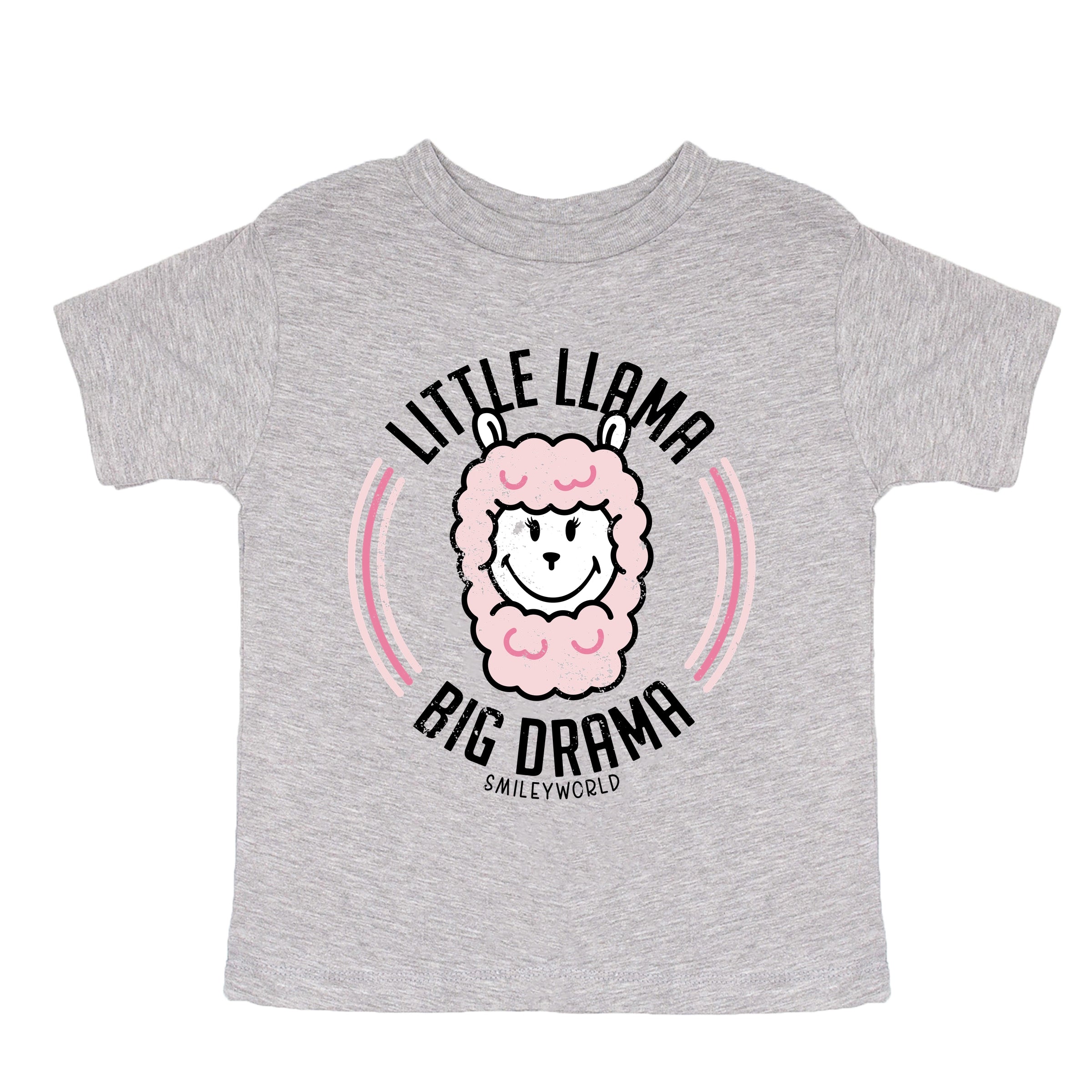 SmileyWorld Little Llama Big Drama - Toddler Short Sleeve Graphic T-Shirt