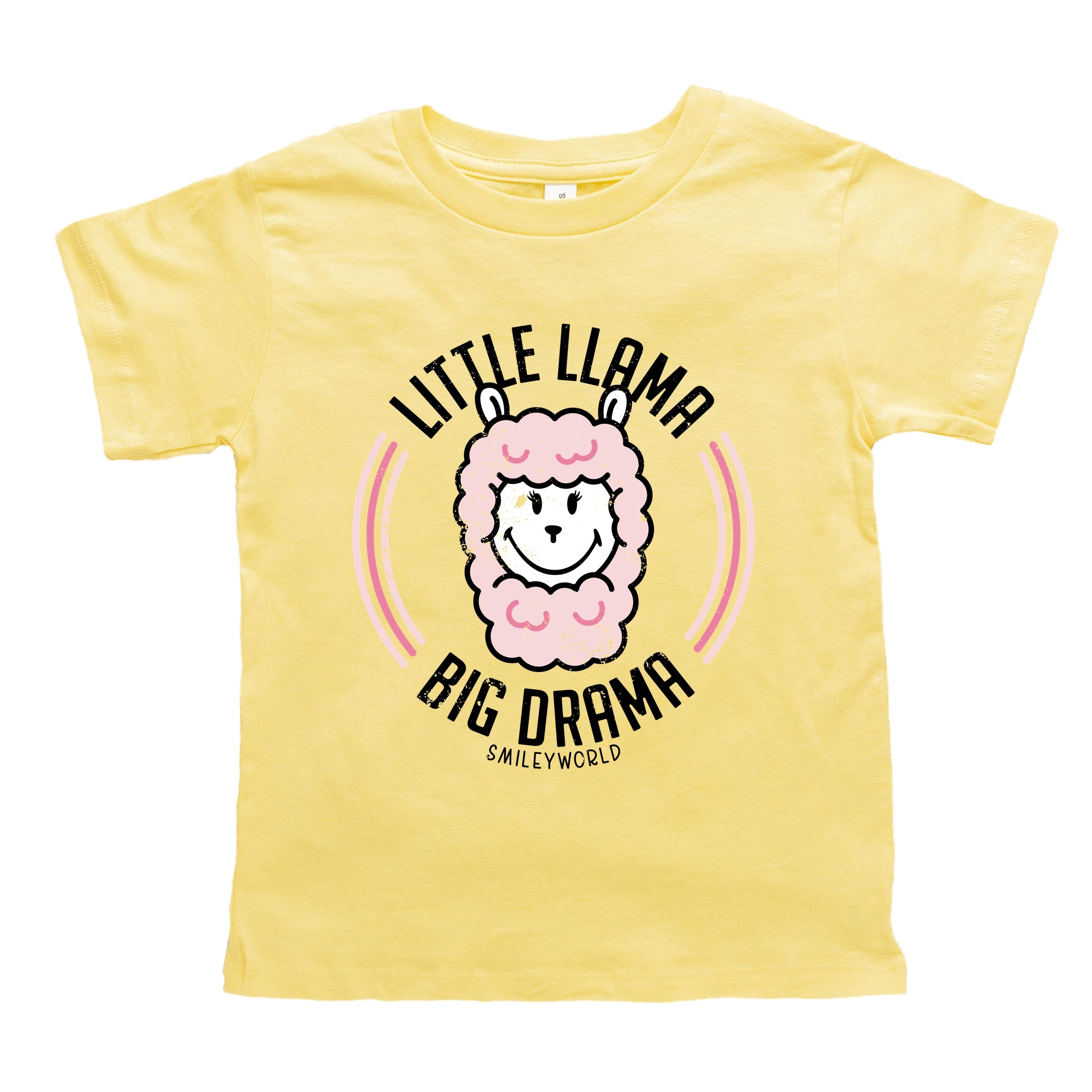 SmileyWorld Little Llama Big Drama - Toddler Short Sleeve Graphic T-Shirt