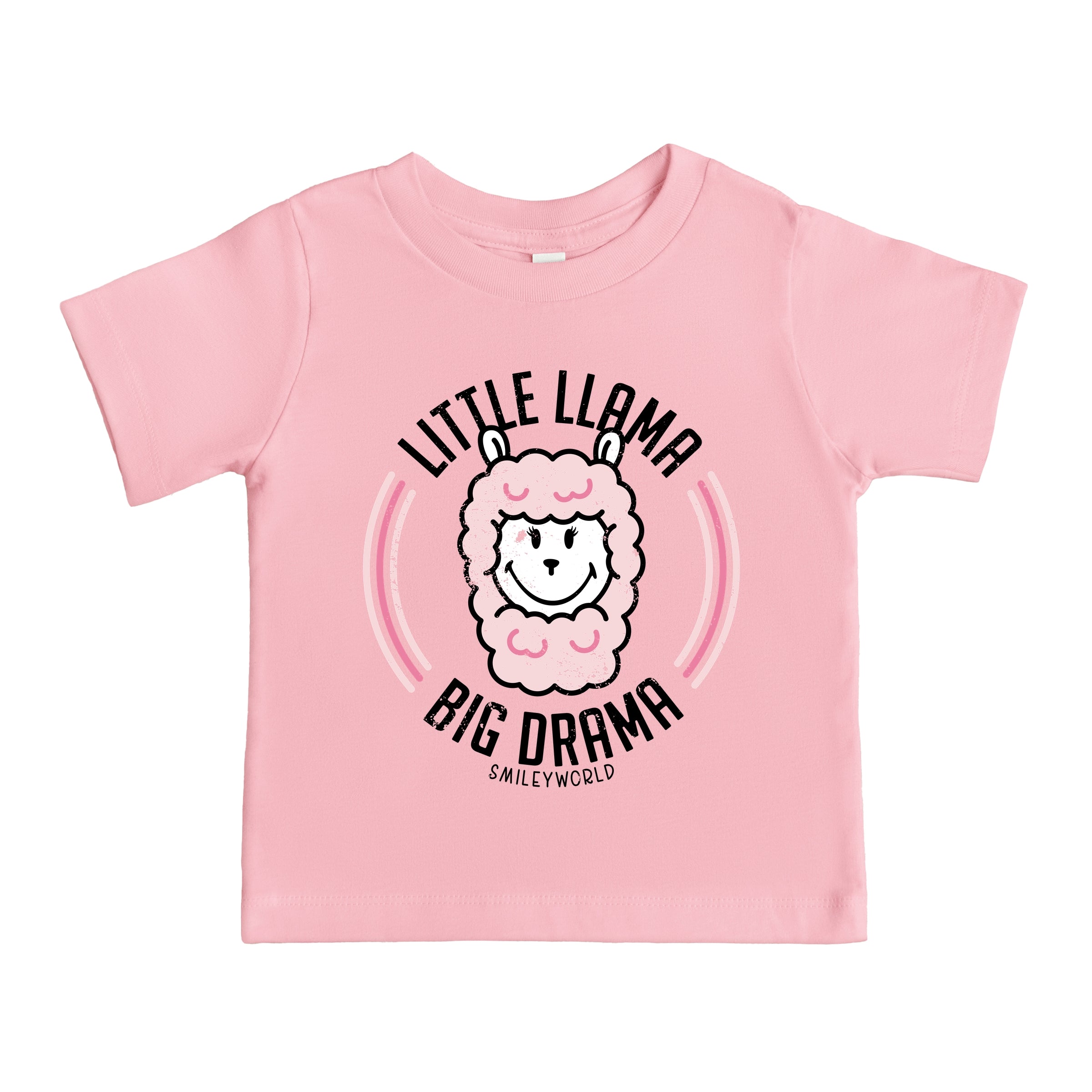 SmileyWorld Little Llama Big Drama - Toddler Short Sleeve Graphic T-Shirt