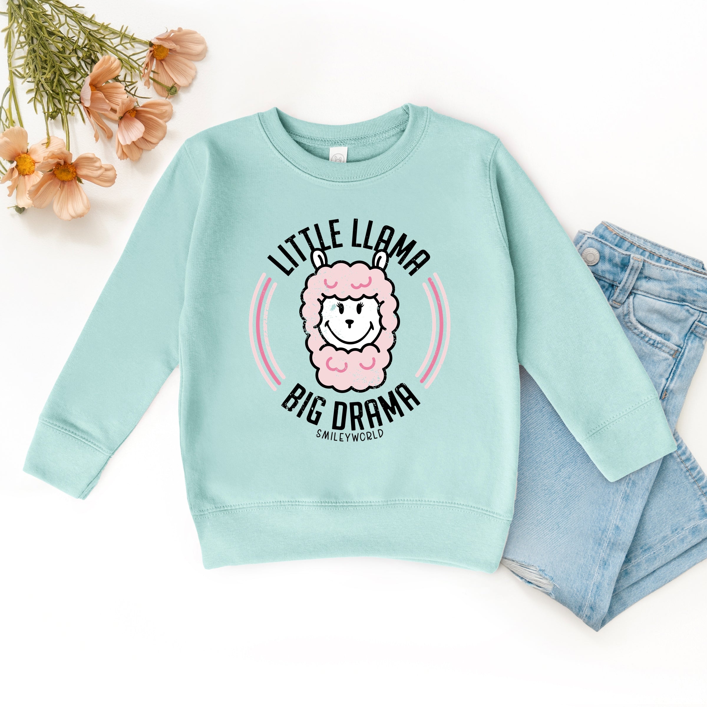 SmileyWorld Little Llama Big Drama - Toddler Graphic Sweatshirt