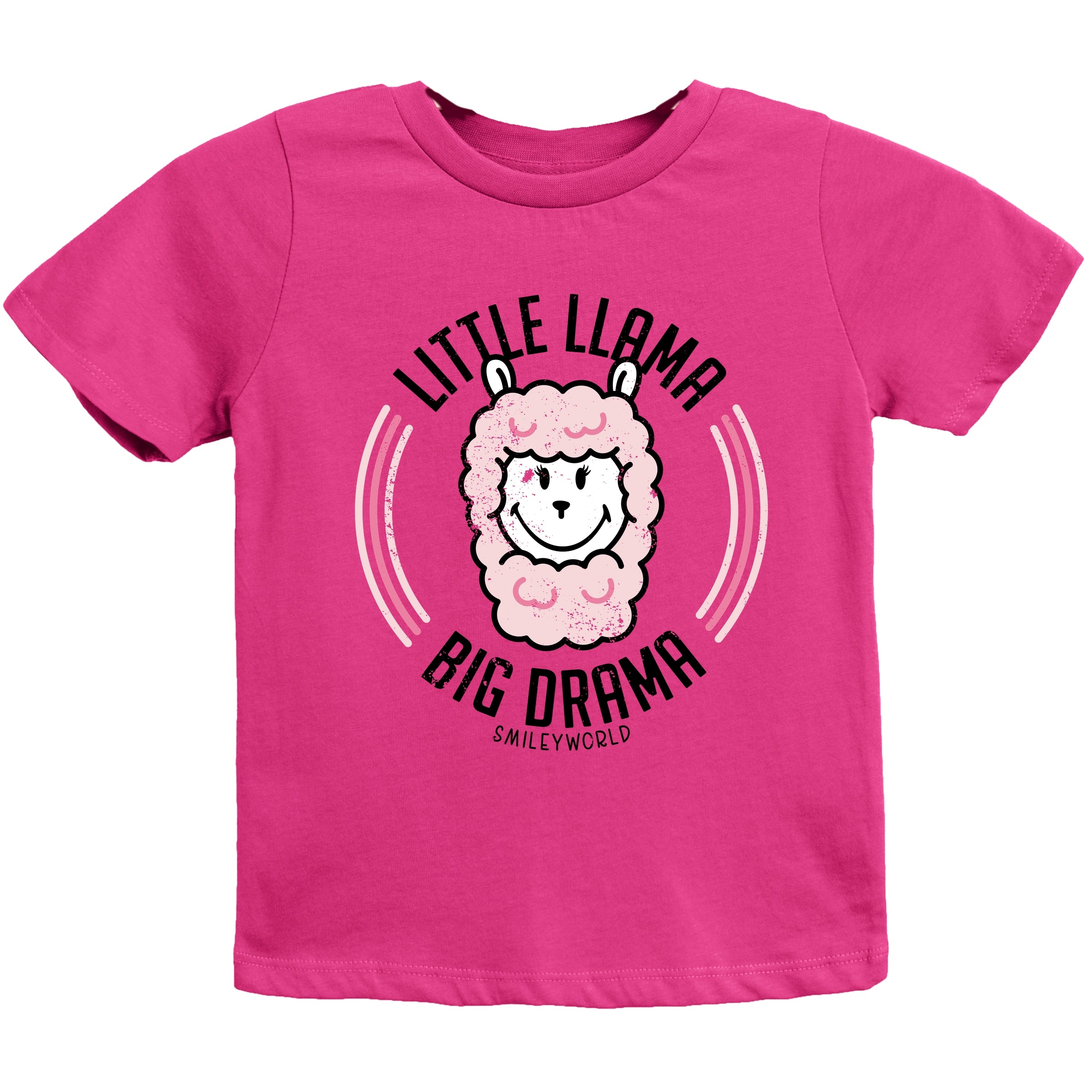SmileyWorld Little Llama Big Drama - Youth Short Sleeve Graphic T-Shirt