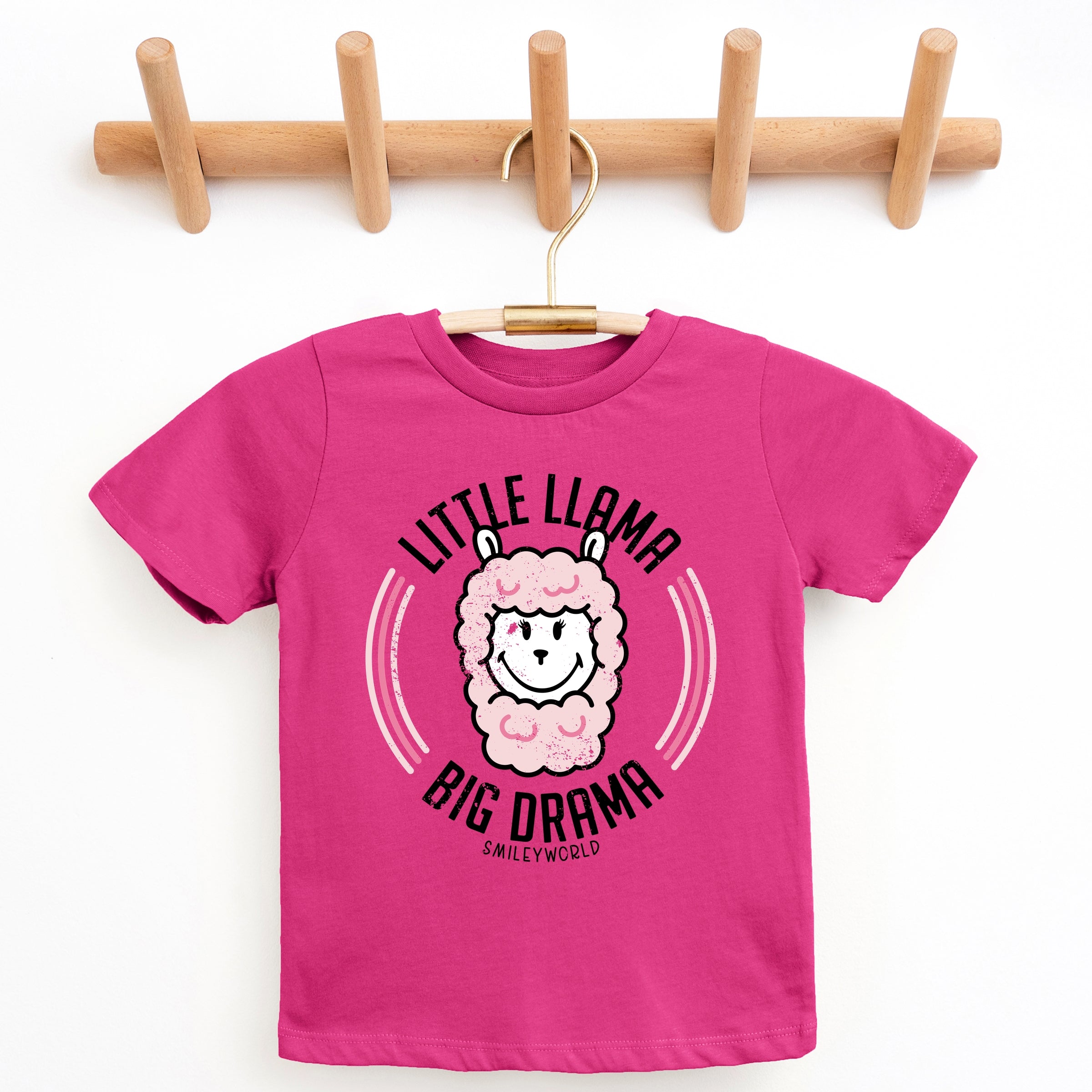 SmileyWorld Little Llama Big Drama - Youth Short Sleeve Graphic T-Shirt