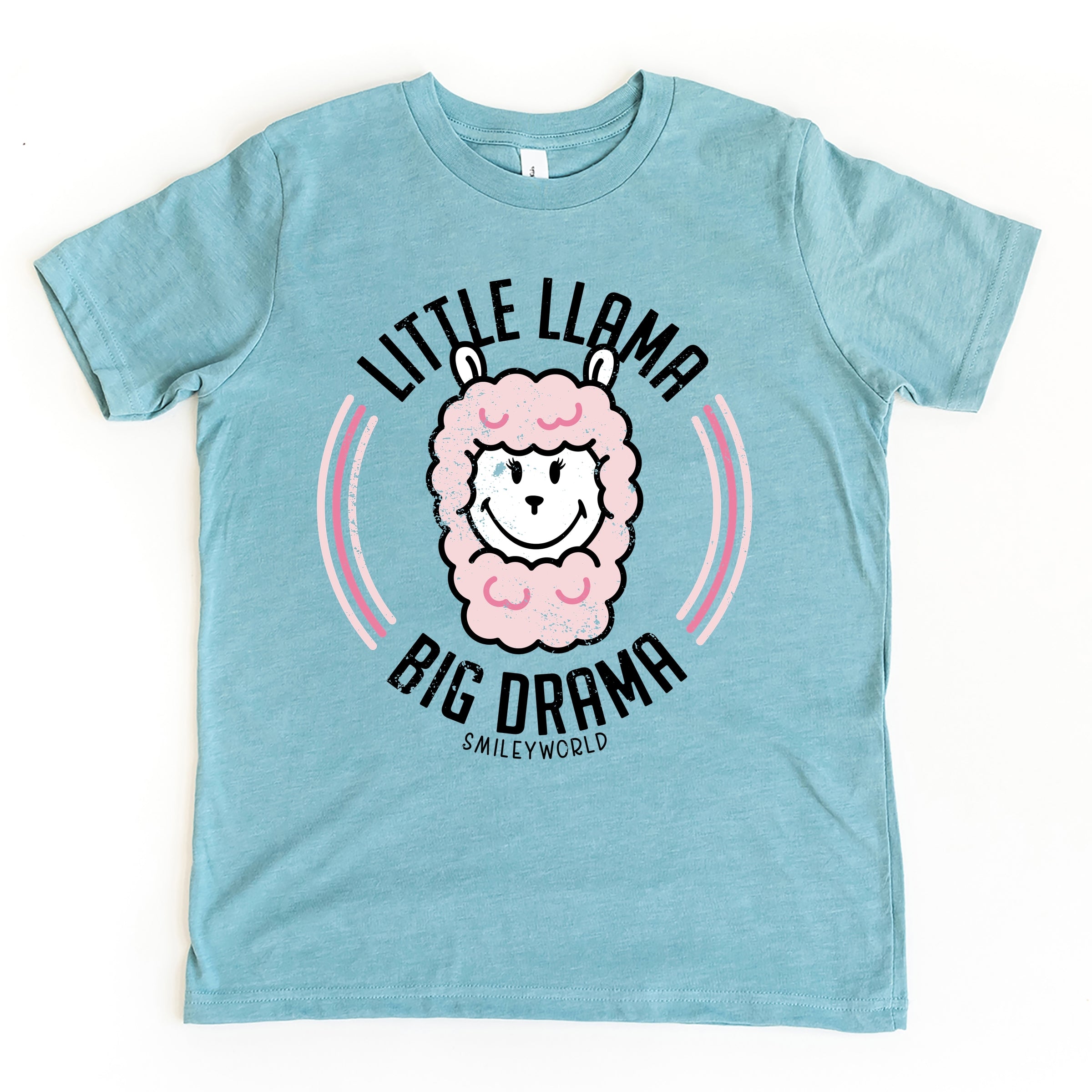 SmileyWorld Little Llama Big Drama - Youth Short Sleeve Graphic T-Shirt