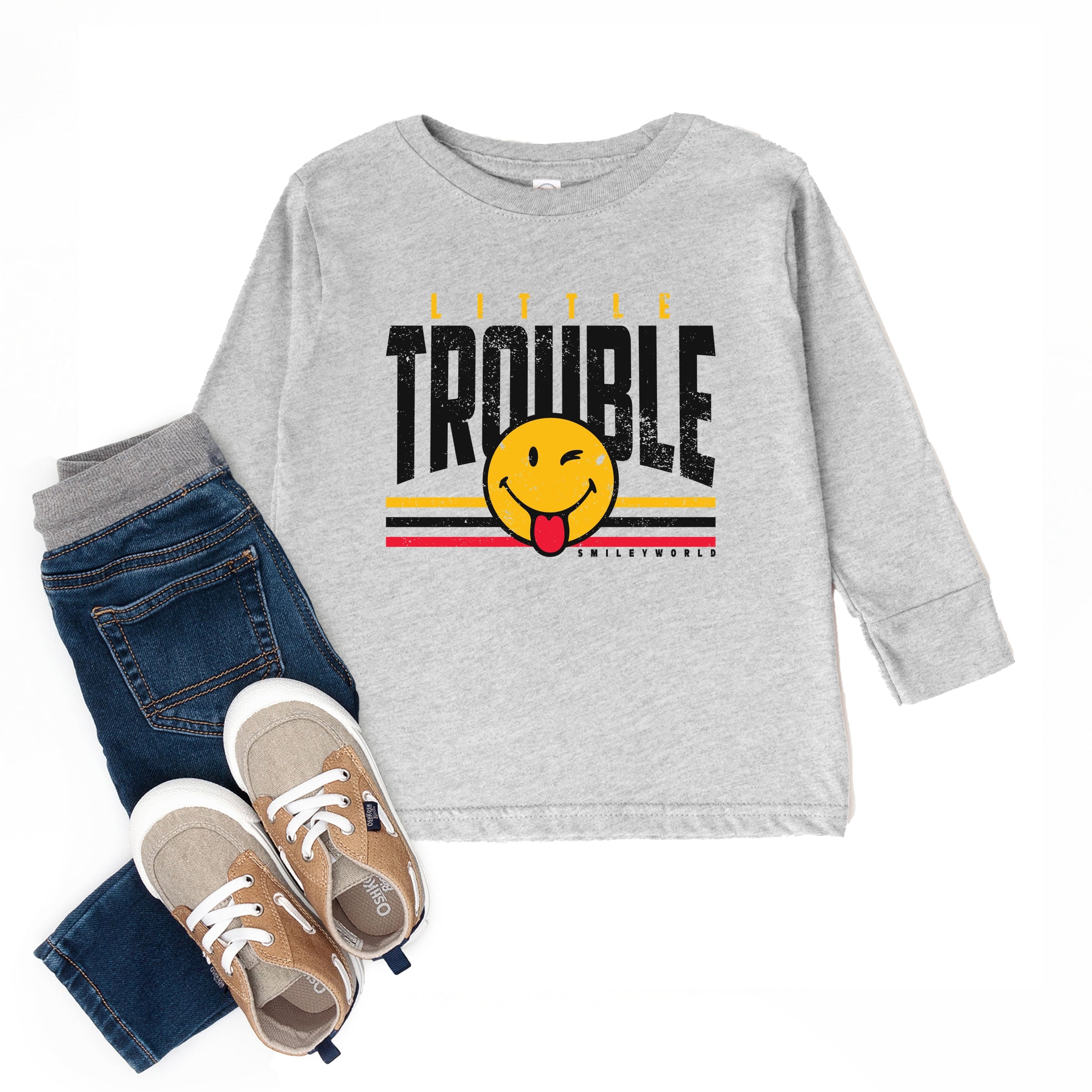 SmileyWorld Little Trouble - Toddler Long Sleeve Graphic Tee