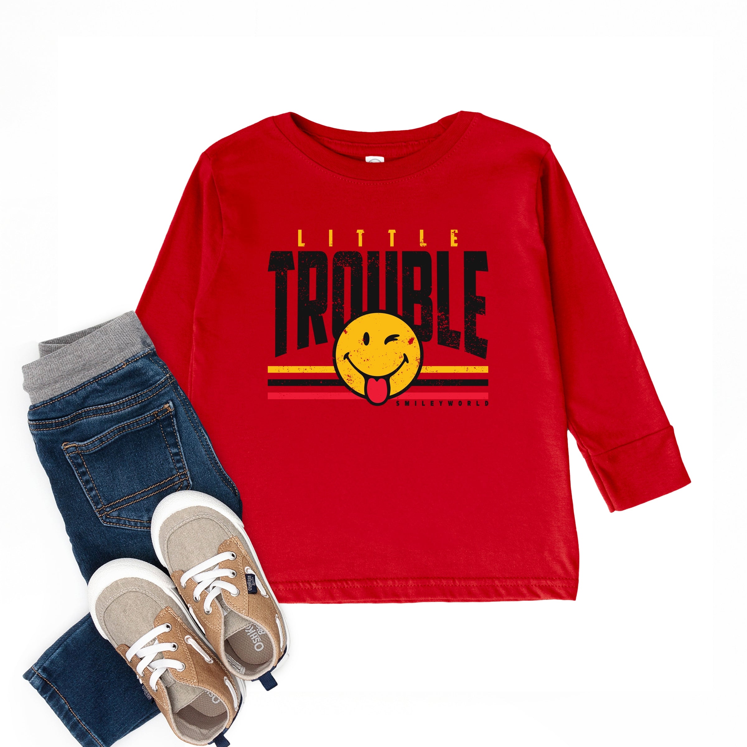 SmileyWorld Little Trouble - Toddler Long Sleeve Graphic Tee