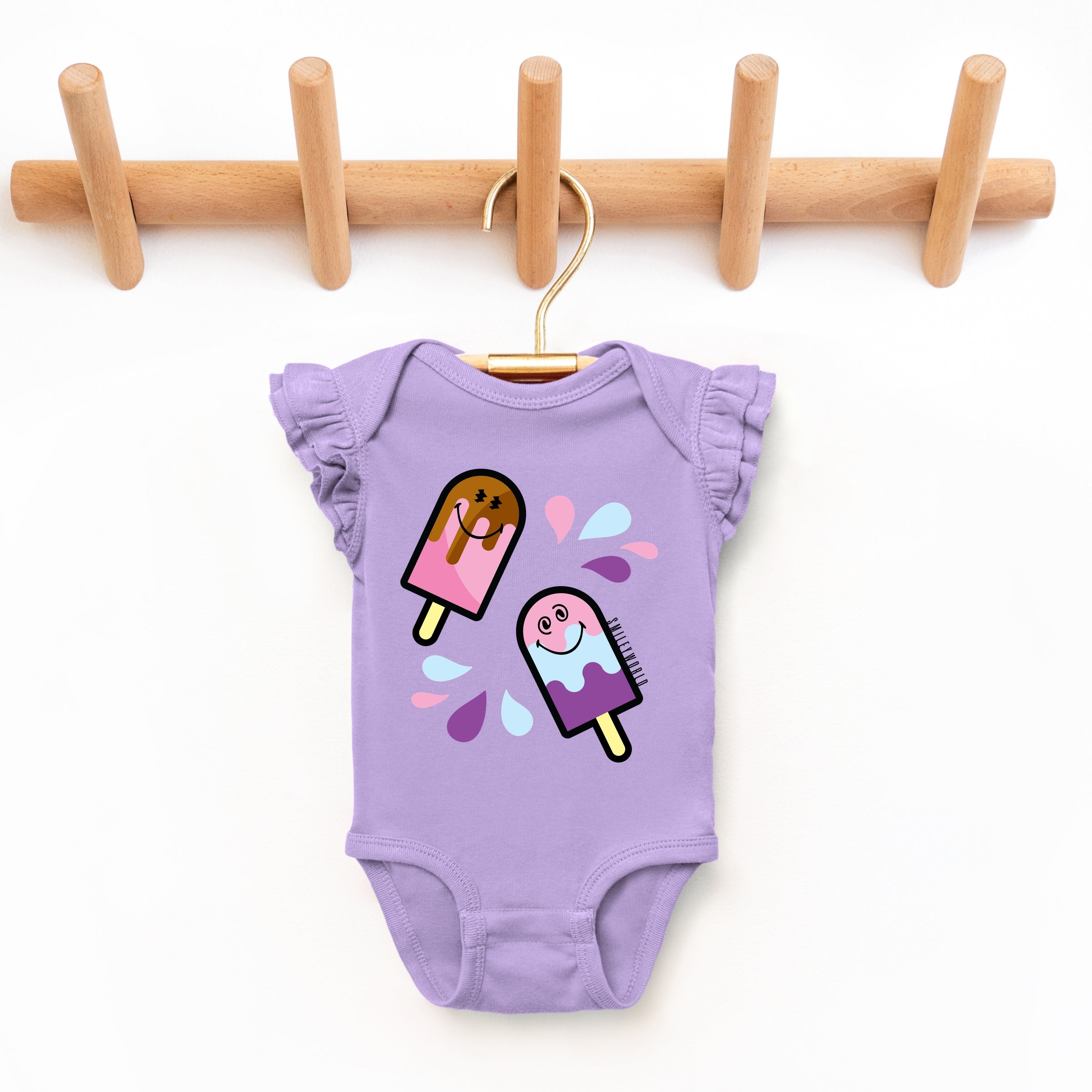 SmileyWorld Popsicles - Baby Flutter Sleeve Bodysuit