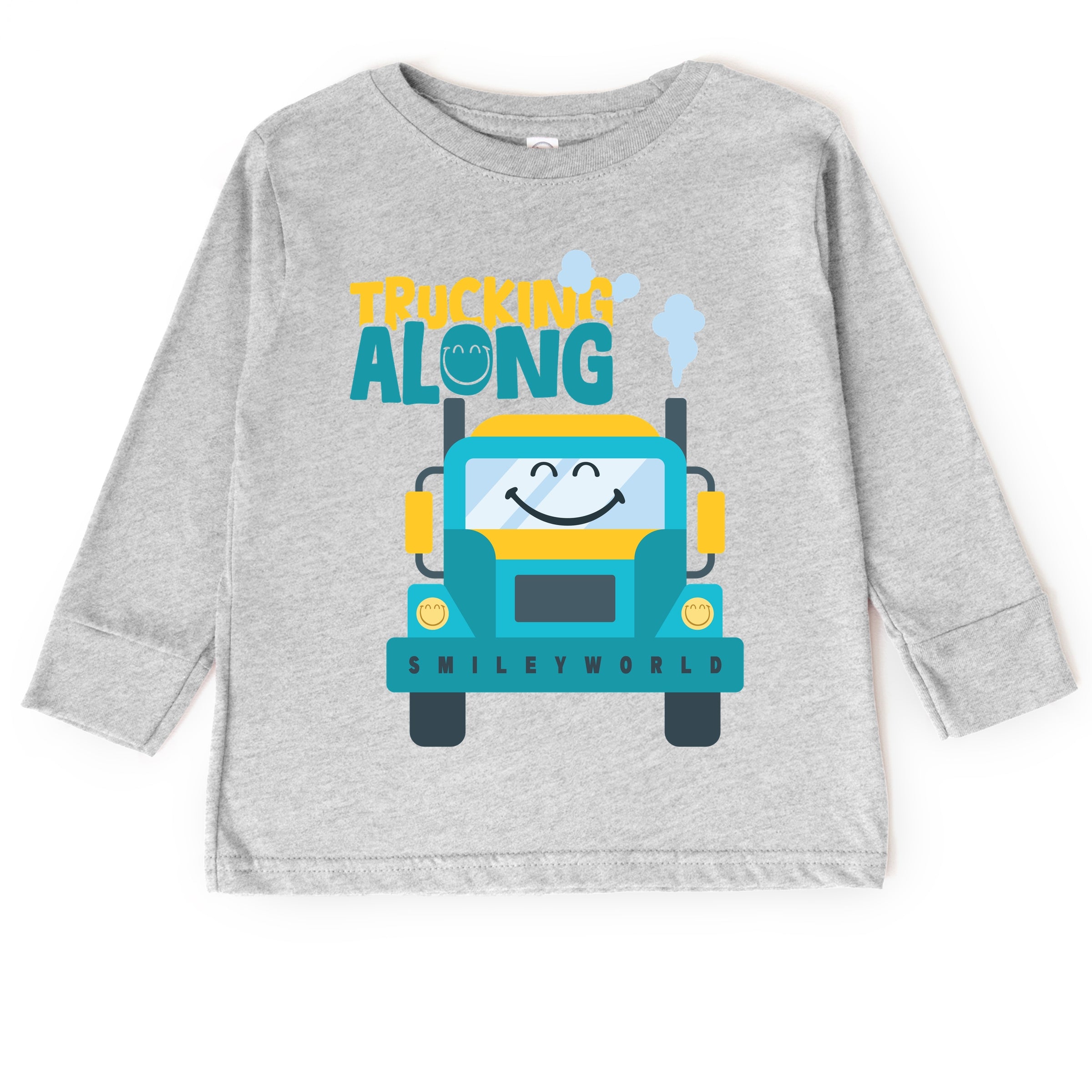 SmileyWorld Trucking Along - Toddler Long Sleeve Graphic Tee